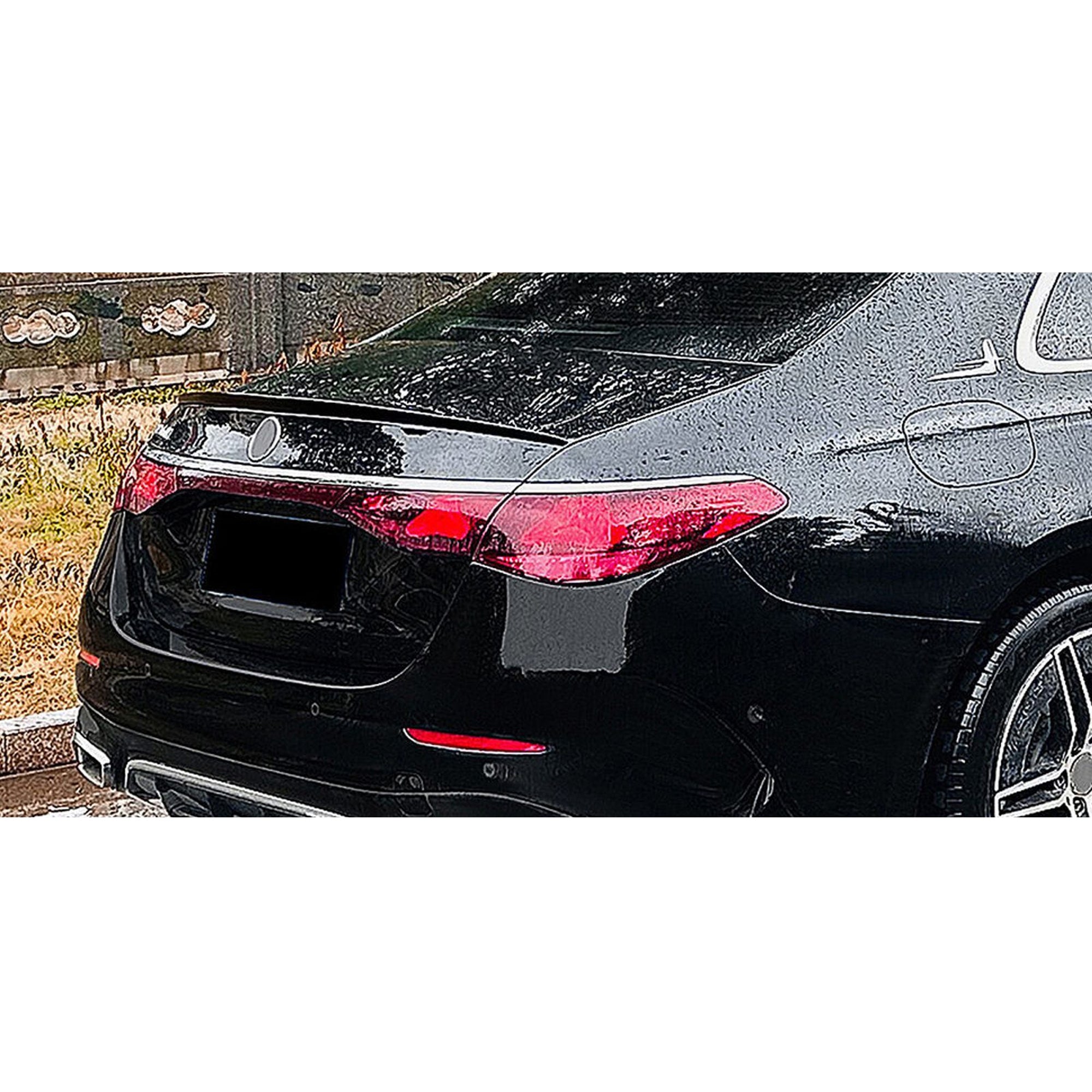 Rear Trunk Spoiler For Mercedes Benz E Class W214 AMG 2024+ AMG Style Spoiler Piano Black ABS Plastic