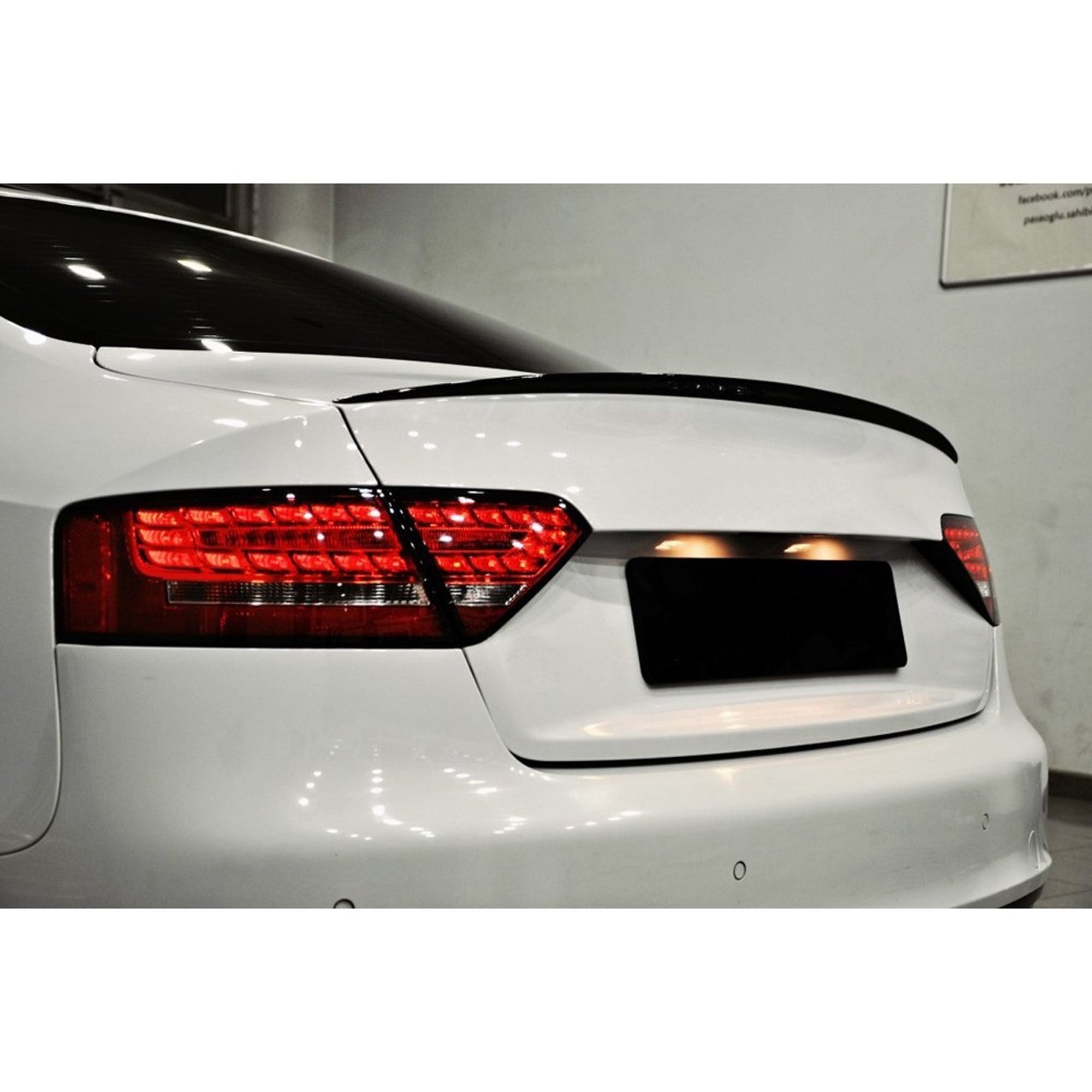 Rear Trunk Spoiler For Audi A5 8T Coupe 2007-2016 S5 Style Spoiler Piano Black ABS Plastic