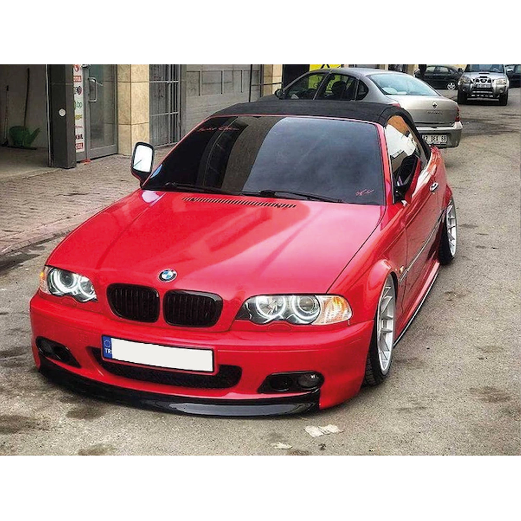 Front Bumper Lip Splitter for BMW 3 Series E46 Coupe M Sport M3 Kit CSL Style 1997-2006, ABS Plastic Piano Black Vacuum Car Tuning Body Part Body Kit