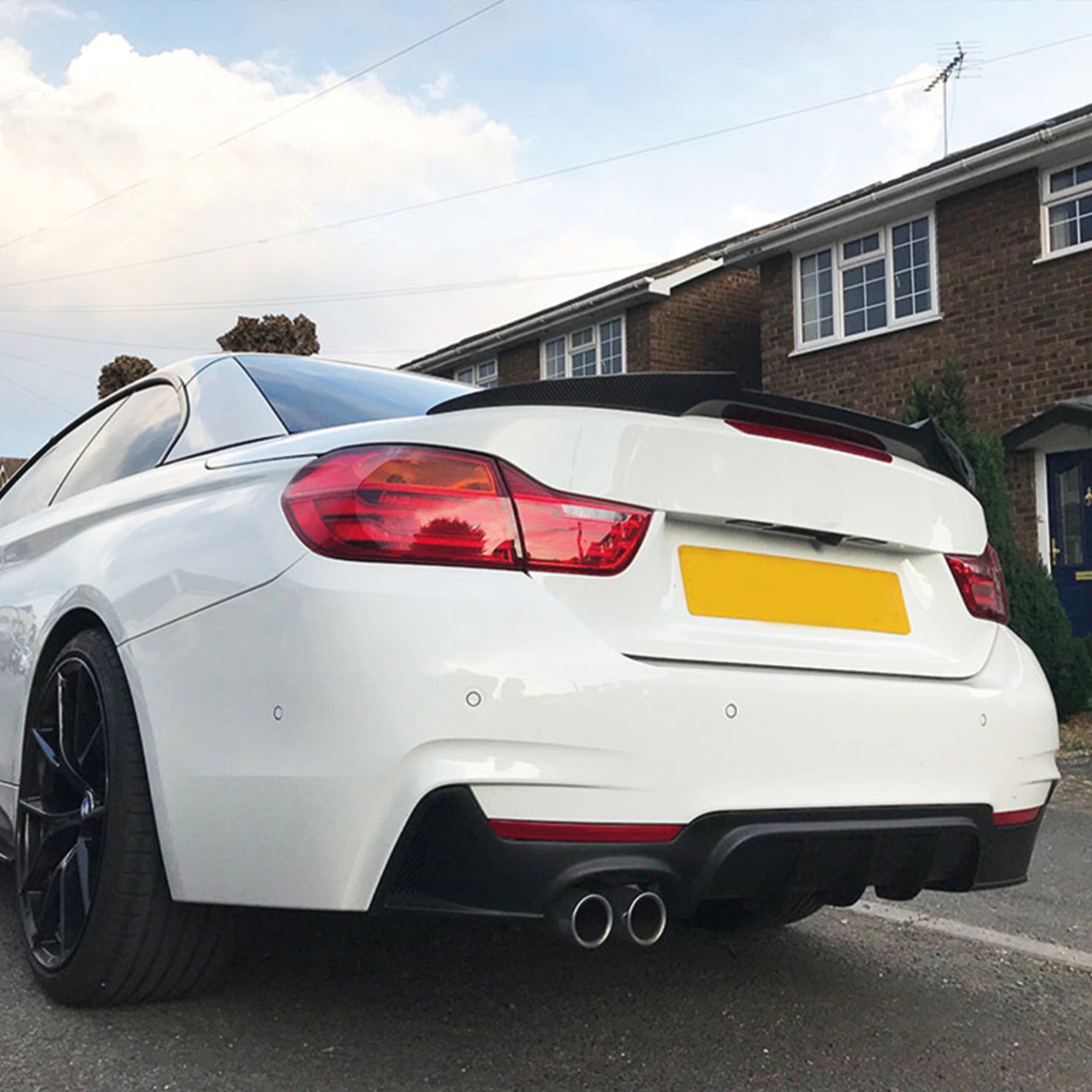 Rear Spoiler For BMW F33 4 Series 2013-2020 M4 Style Piano Black ABS Plastic