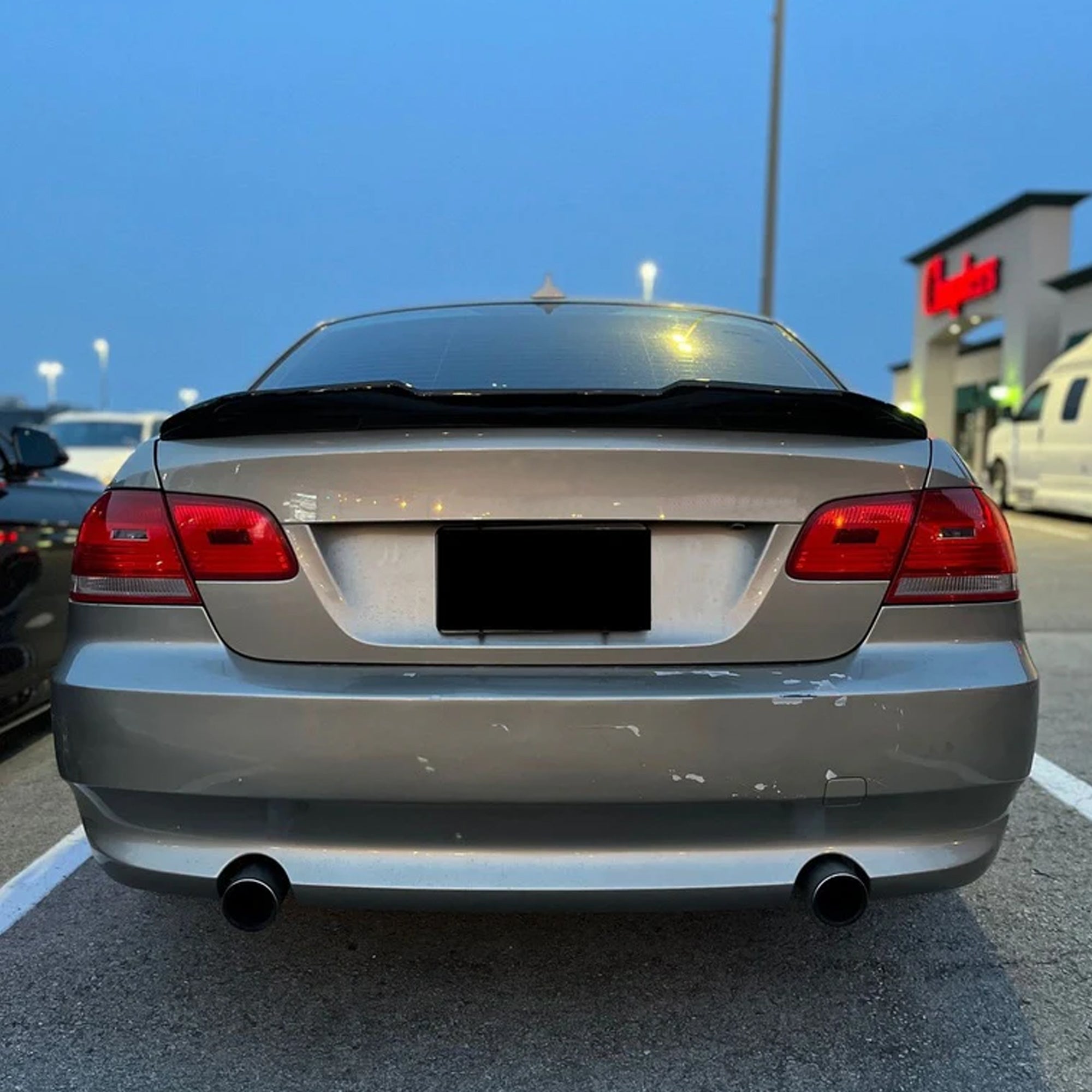 Rear Spoiler For BMW E92 3 Series PSM 2006-2010 Piano Black ABS Plastic