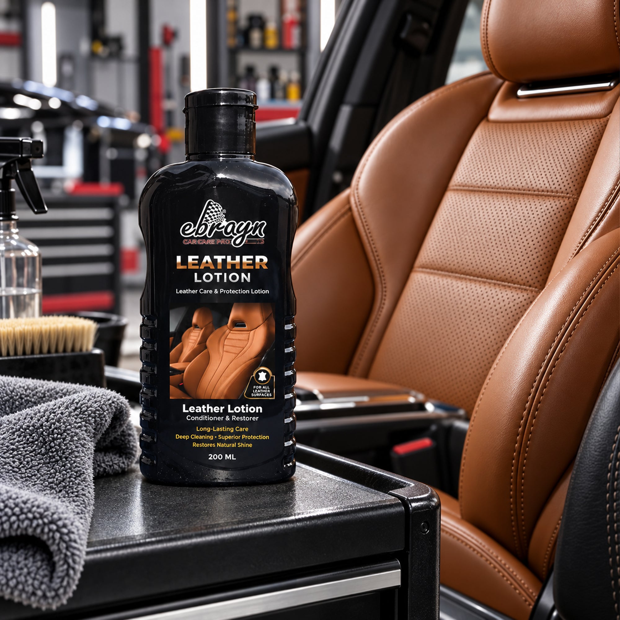 Leather Care & Protection Lotion 200 ML – Car Leather Conditioner, Shine Restorer & Interior Protectant