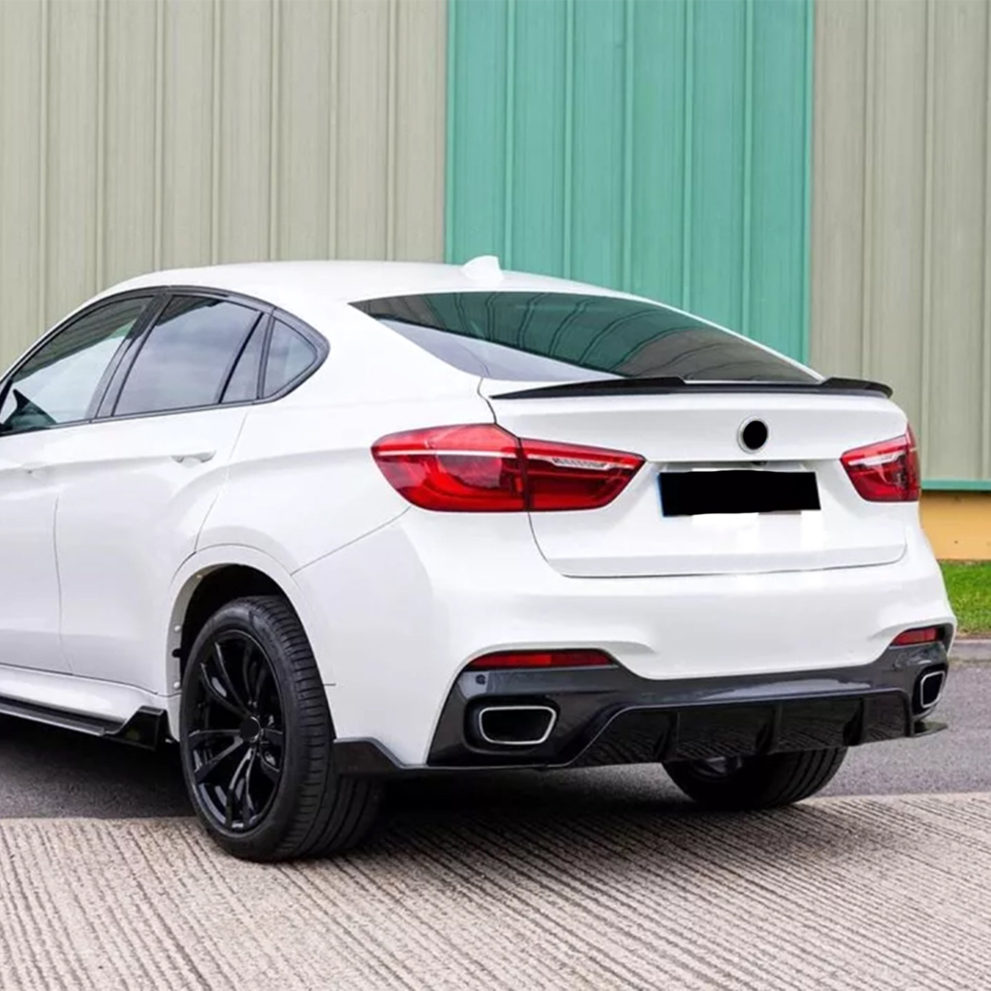 Rear Trunk Spoiler For BMW X6 F16 2014-2019 M4 Style Spoiler Piano Black ABS Plastic