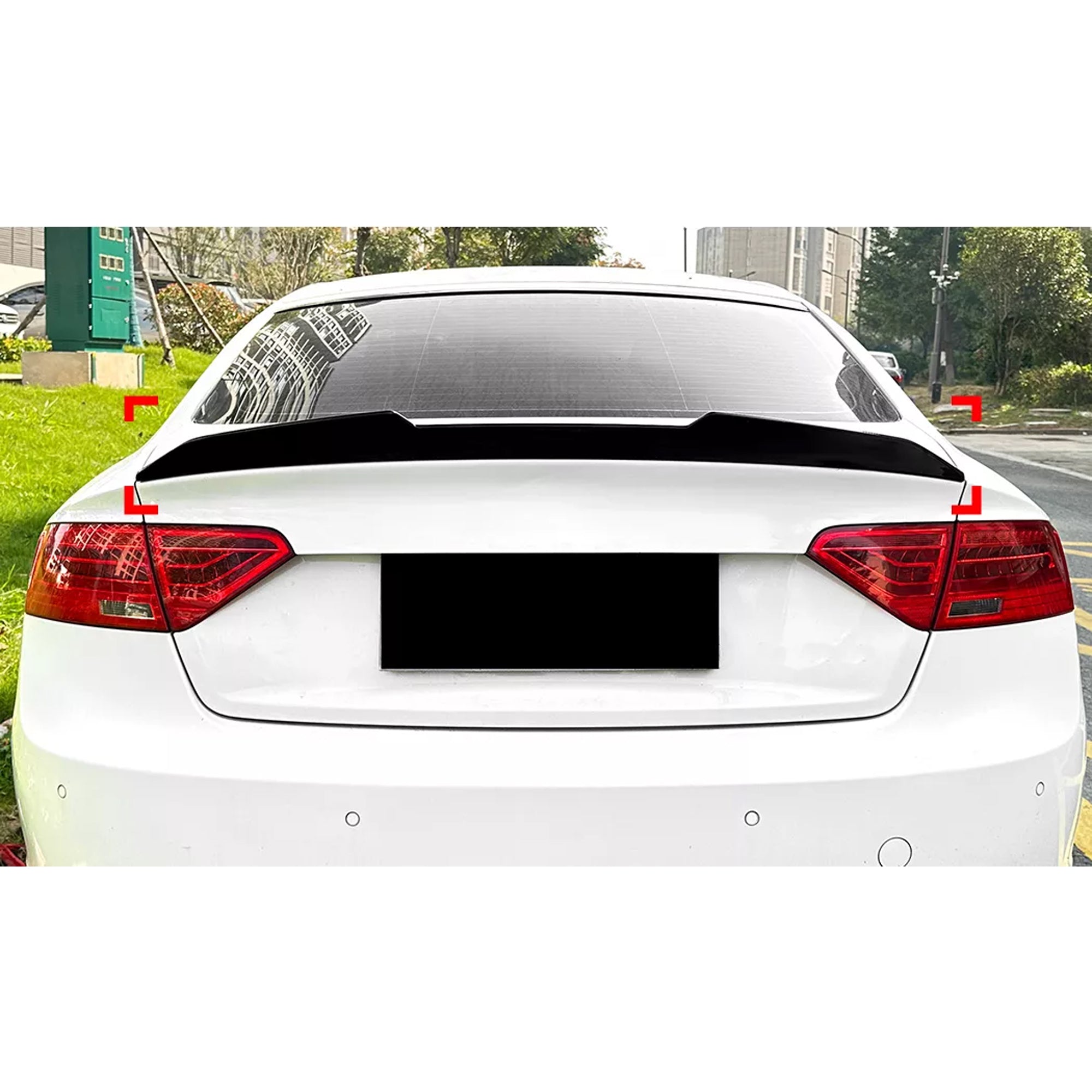 Rear Trunk Spoiler For Audi A5 8T Sportback 2007-2016 PSM 4 DOOR Spoiler Piano Black ABS Plastic