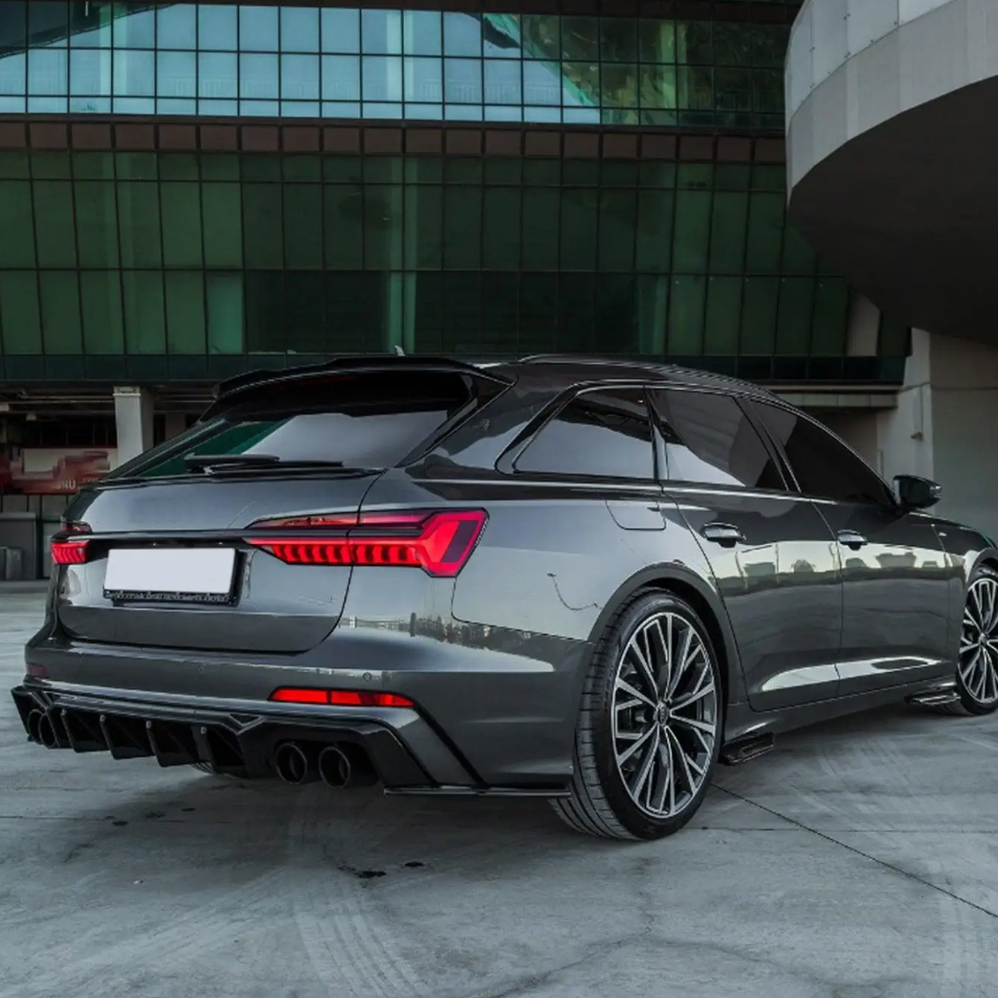 Rear Roof Spoiler For Audi A6 C8 Avant Sline 2019-2024 M4 Style Spoiler Piano Black ABS Plastic