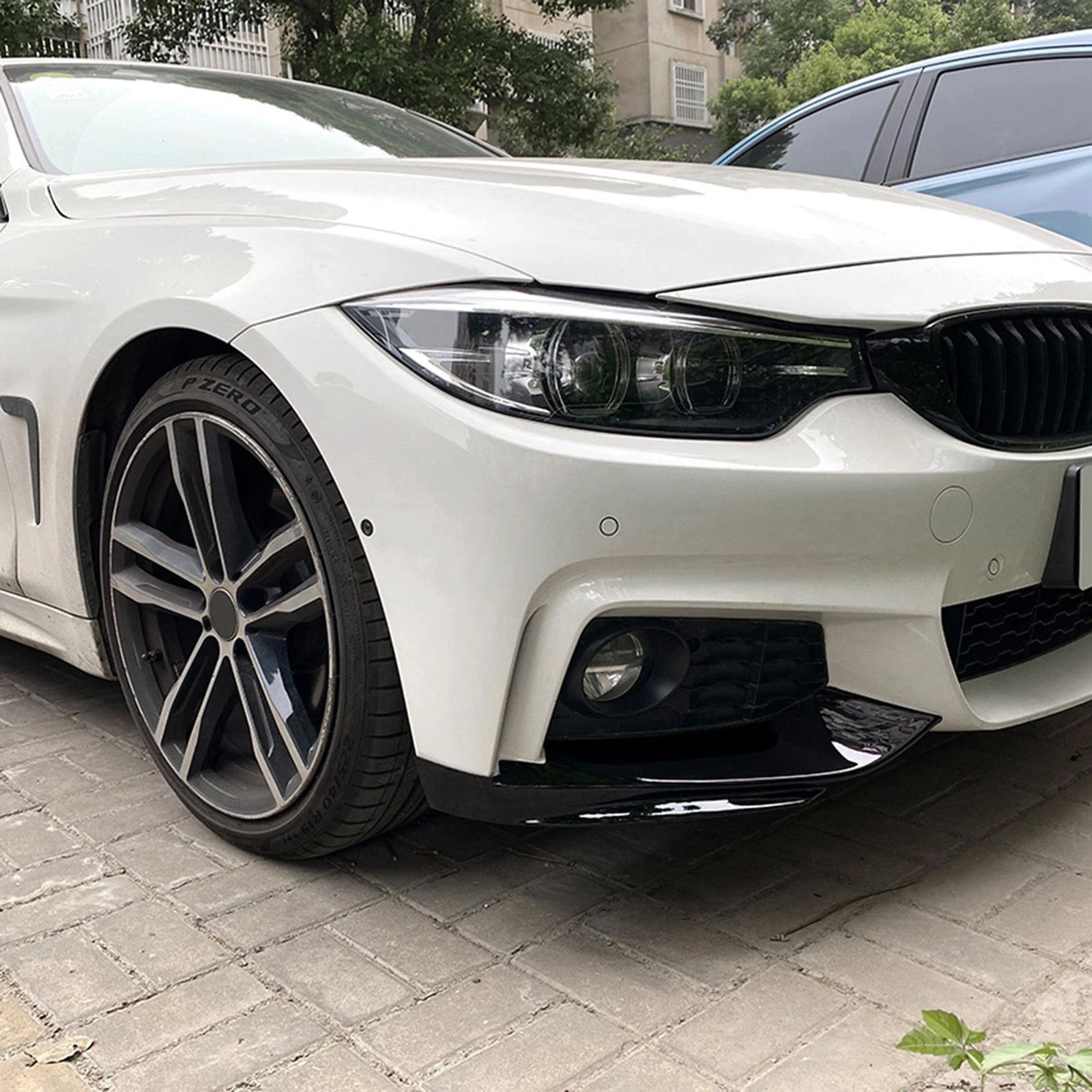 Front Bumper FLAP Wrap for BMW 4 Series F32 F33 F36 M Sport 2014-2020, 2pcs FLAP Canards Lip Splitter Corner Trim Cover Adjustable Tuning Body Part Body Kit