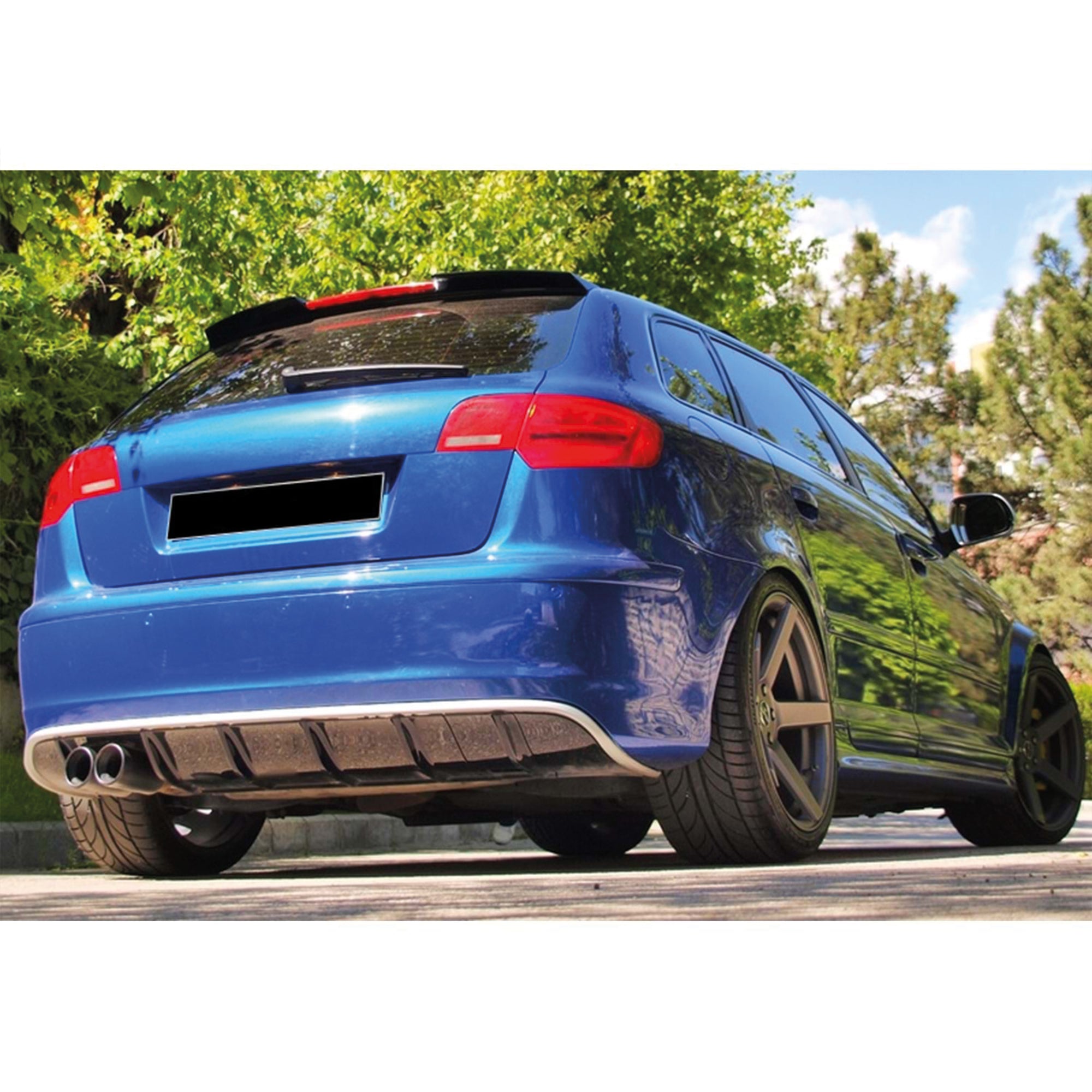 Rear Spoiler For Audi A3 8P RS3 Style 2003-2008 4 Door Piano Black Vacuum Plastic