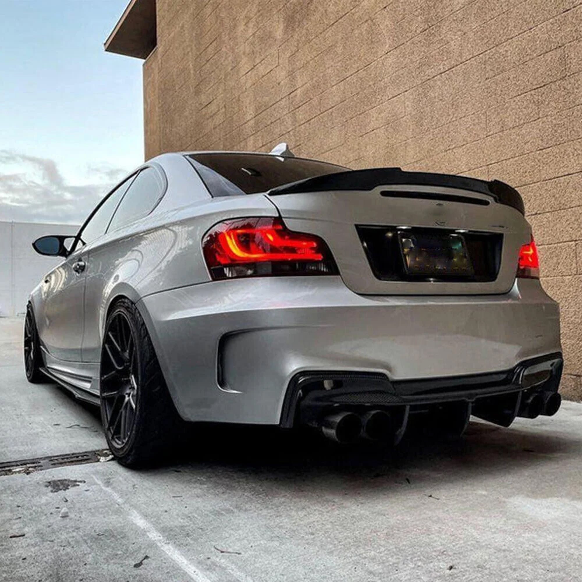 Rear Trunk Spoiler For BMW 1 Series E82 E88 2008-2013 M4 Style Spoiler Piano Black ABS Plastic