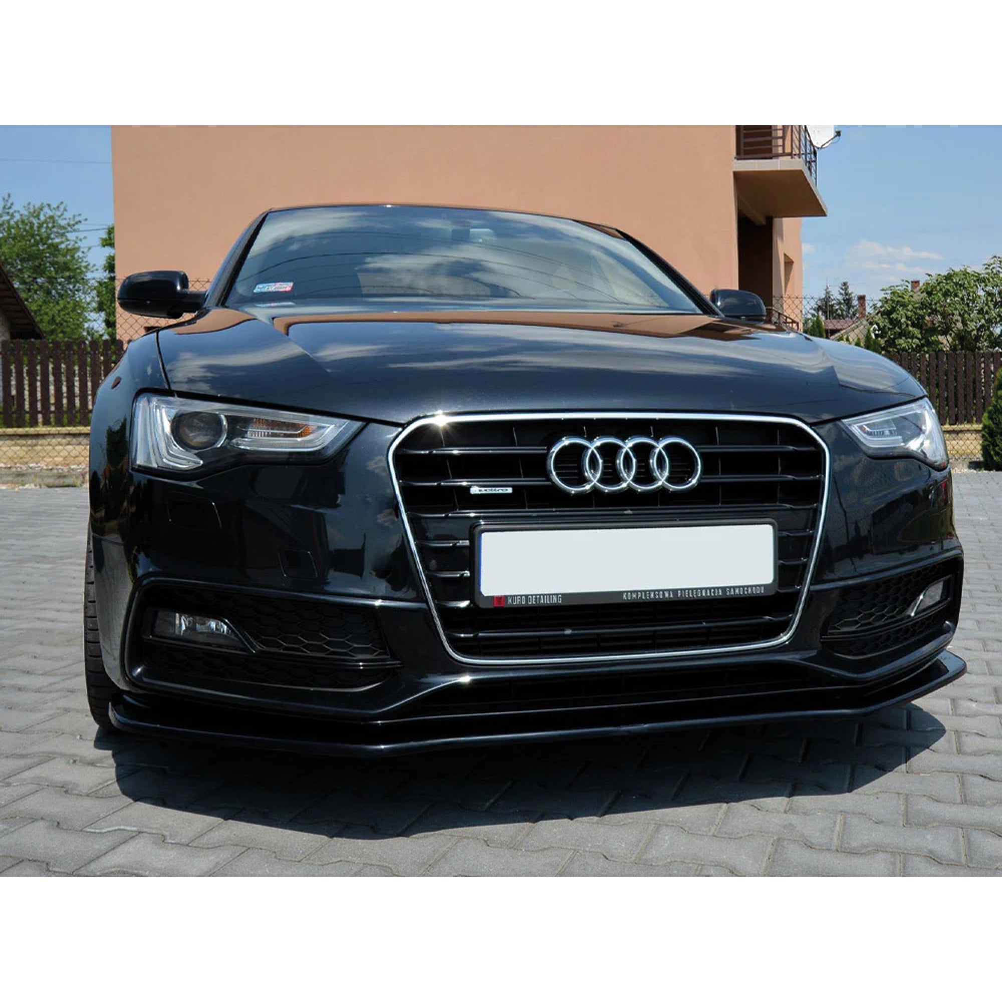 Front Bumper Lip Splitter for AUDİ A5 B8 FL 2012-2016, ABS Plastic Piano Black Vacuum Car Tuning Body Part Body Kit