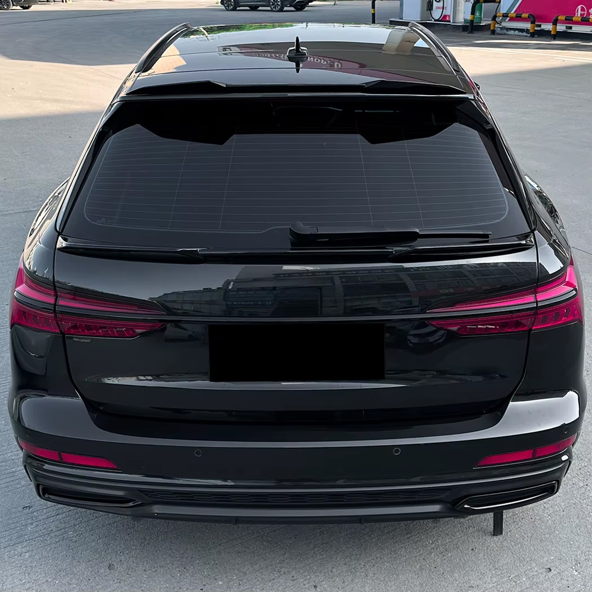 Rear Roof Spoiler For Audi A6 C8 Avant Sline 2019-2024 M4 Style Spoiler Piano Black ABS Plastic