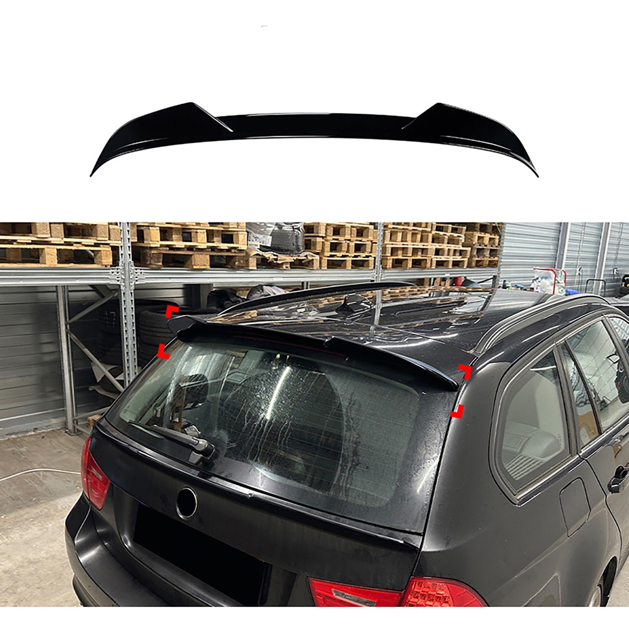 Rear Roof Spoiler For BMW 3 Series E91 SW 2005-2012 Roof M4 Style Spoiler Piano Black ABS Plastic