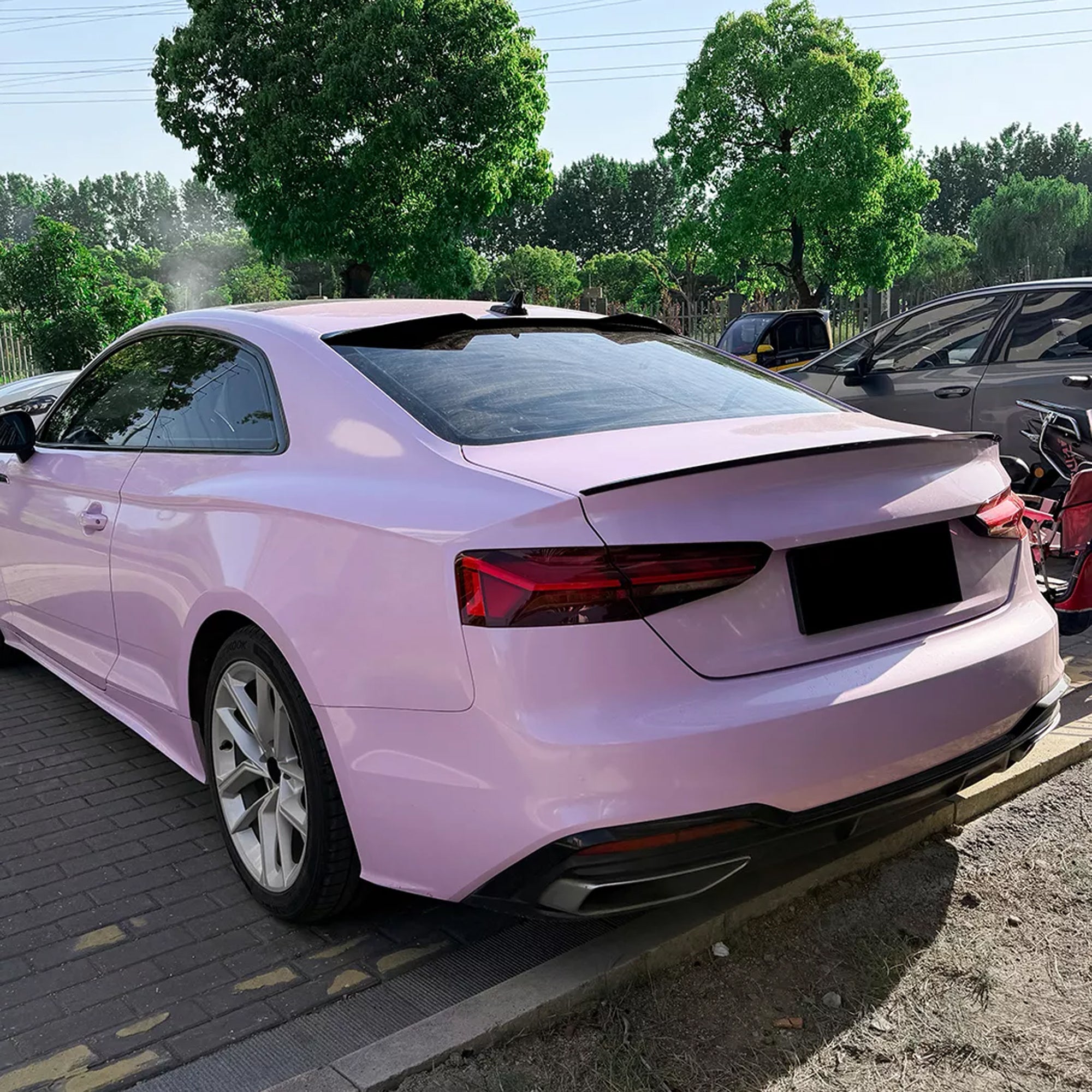 Rear Trunk Spoiler For Audi A5 F5 Coupe 2017-2024 S5 Style Spoiler Piano Black ABS Plastic