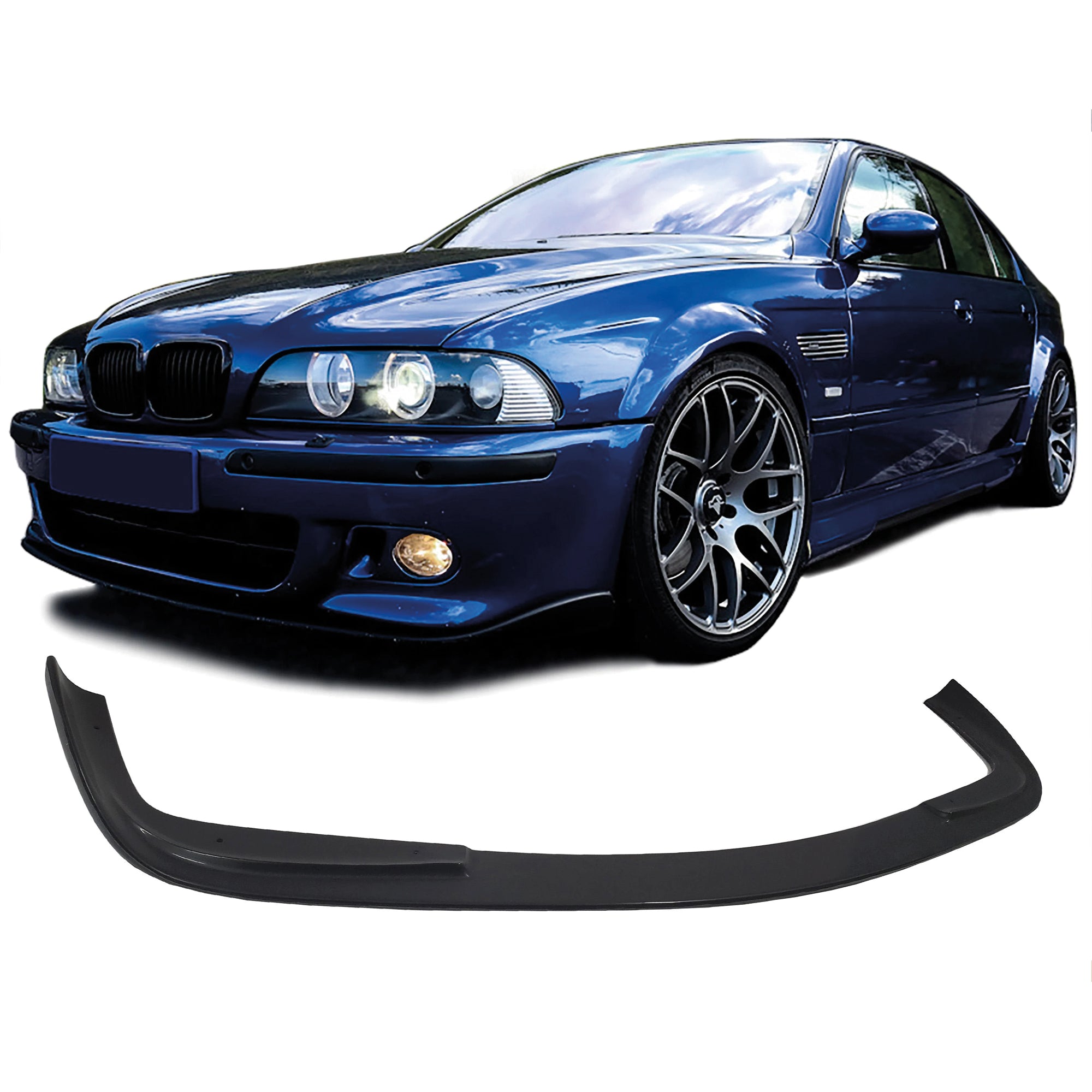 Front Bumper Lip Splitter for BMW E39 5 Series 1995-2003, ABS Plastic Piano Black Vacuum Car Tuning Body Part Body Kit