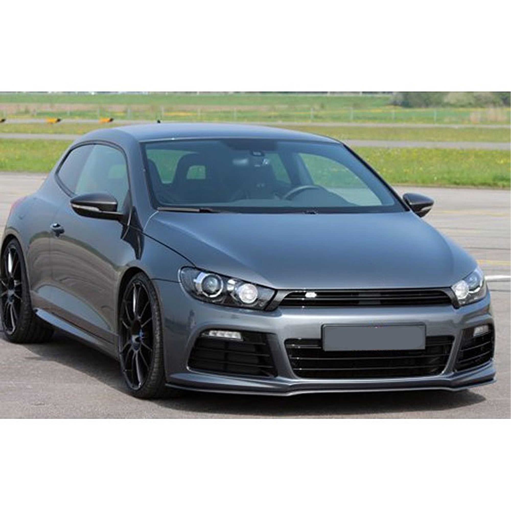 Front Bumper Lip Splitter for VW Volkswagen Scirocco R 2009-2013, ABS Plastic Piano Black Vacuum Car Tuning Body Part Body Kit