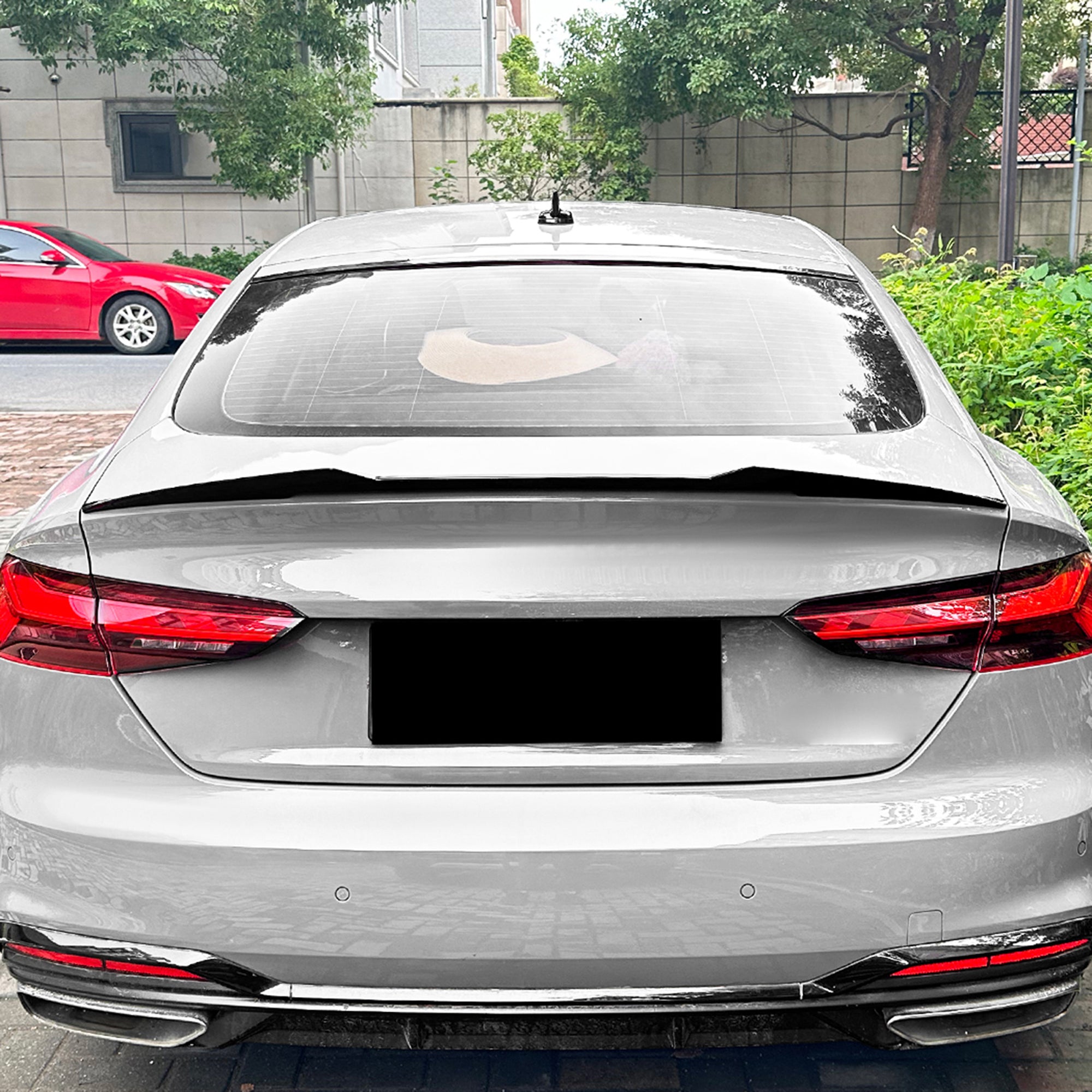 Rear Trunk Spoiler For Audi A5 F5 Coupe 2-doors 2017-2024 M4 Style Spoiler Piano Black ABS Plastic