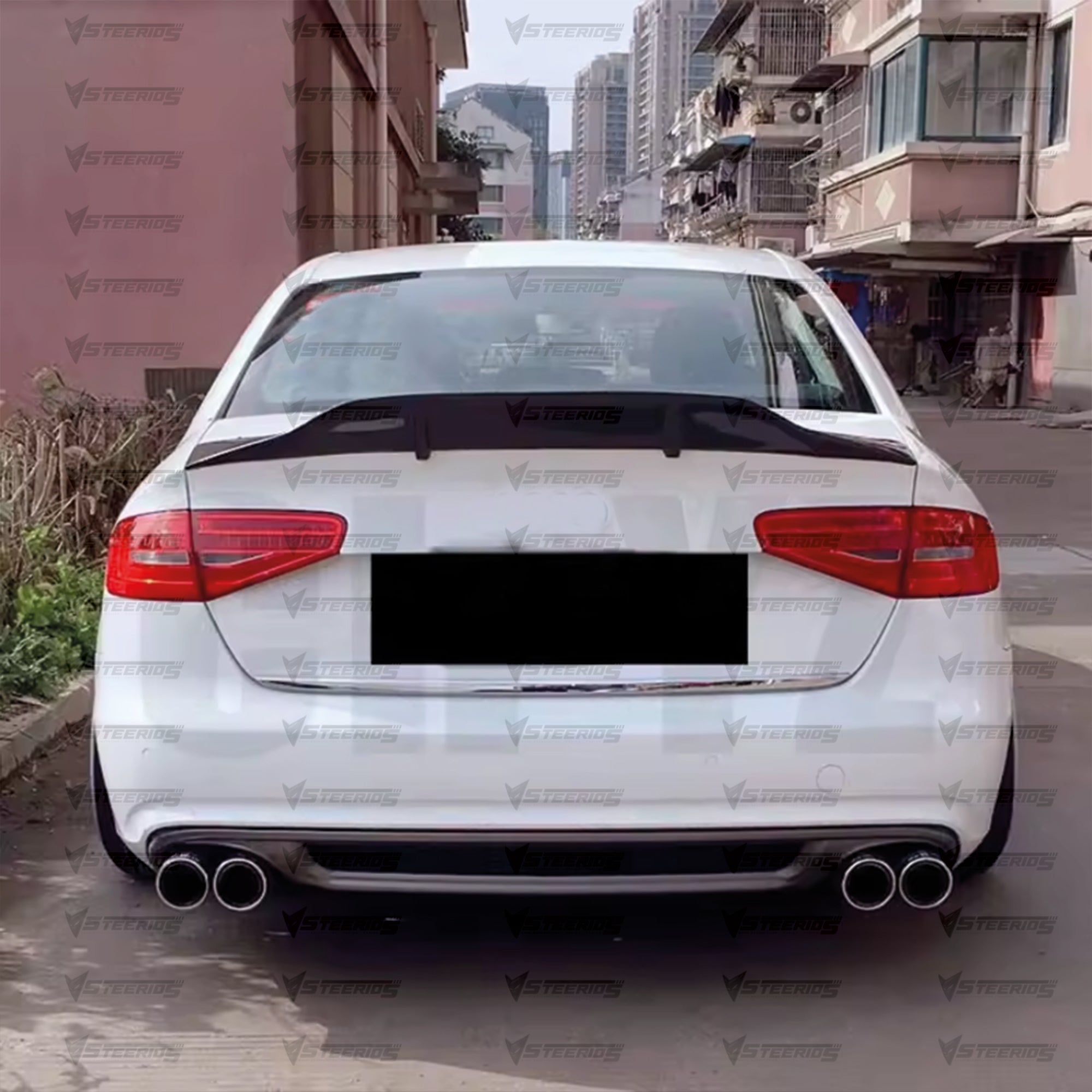 Rear Trunk Spoiler For Audi A4 B8 2009-2016 R Style Spoiler Piano Black ABS Plastic