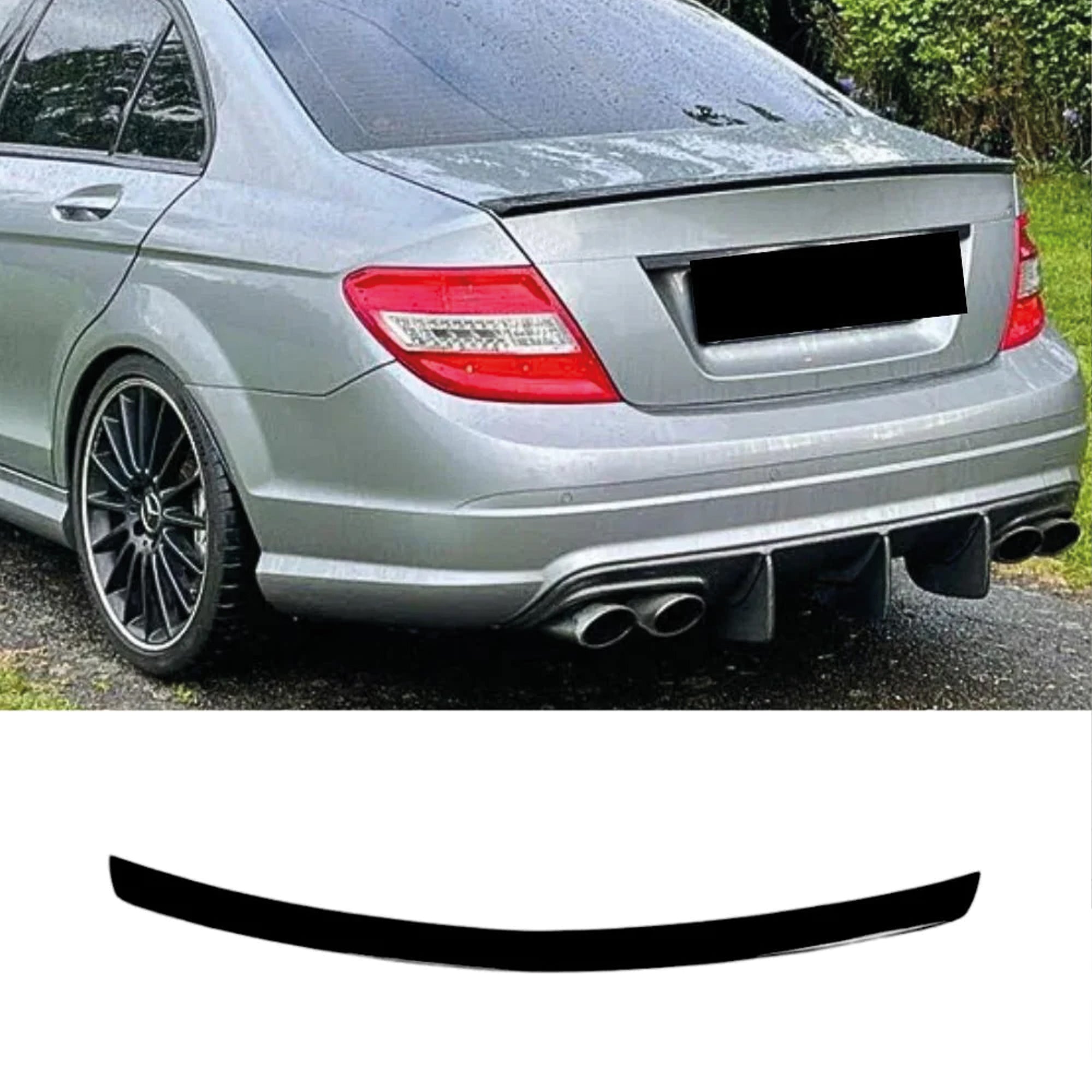Rear Spoiler For Mercedes W204 AMG Style 2007-2014 Piano Black ABS Plastic