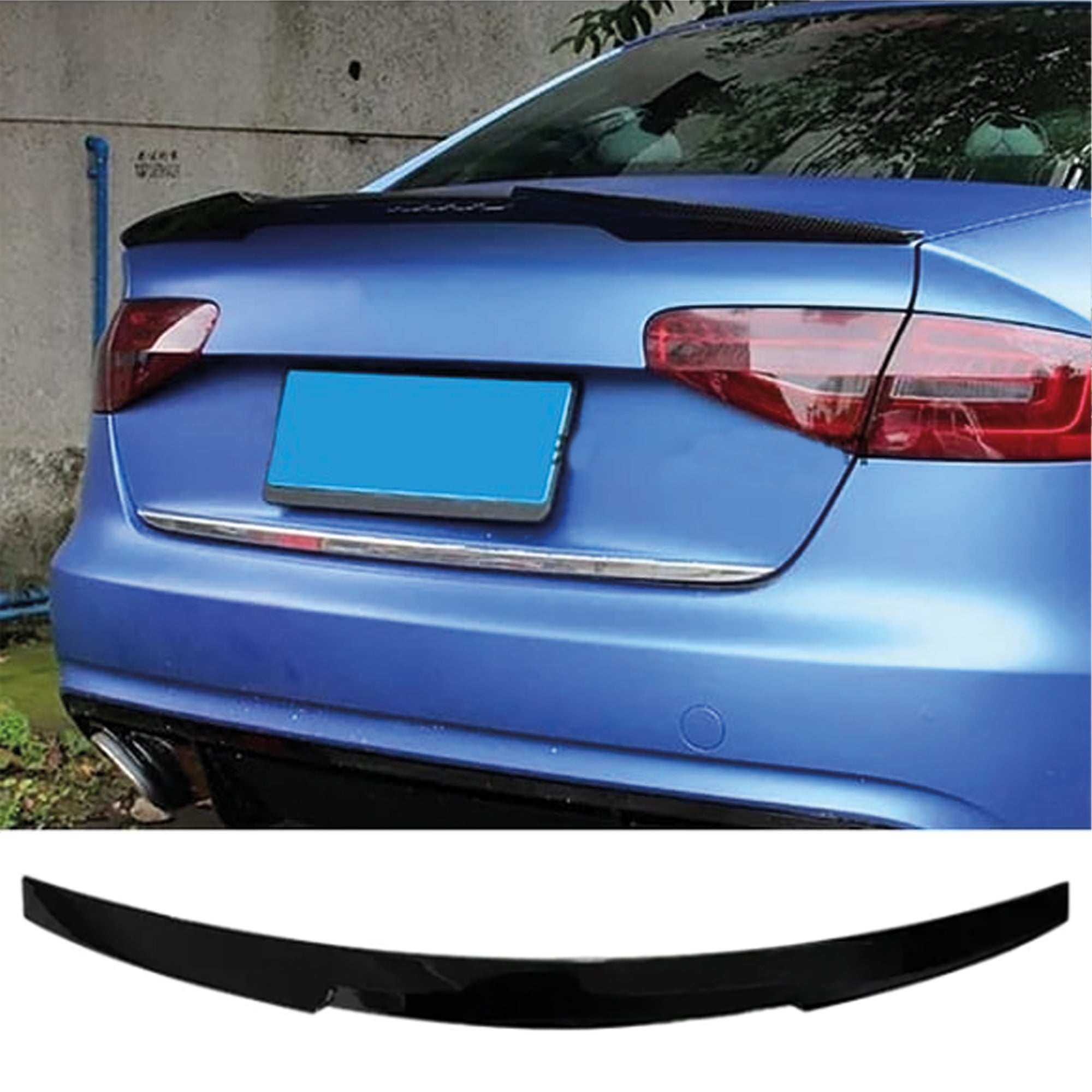 Rear Spoiler For Audi A4 B8 M4 Style 2009-2012 Piano Black ABS Plastic
