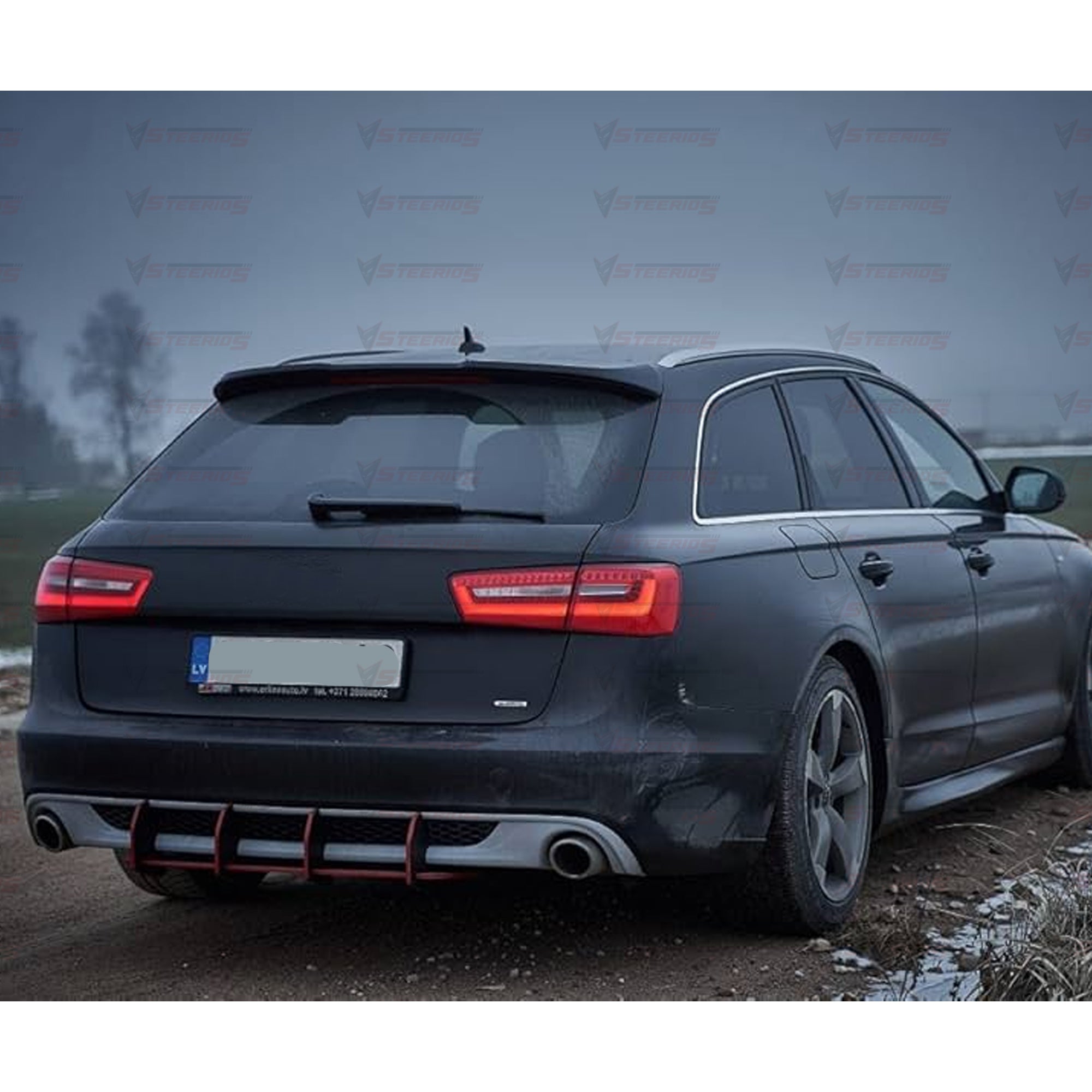 Rear Spoiler For Audi A6 Avant C7 2011-2018 Piano Black ABS Plastic