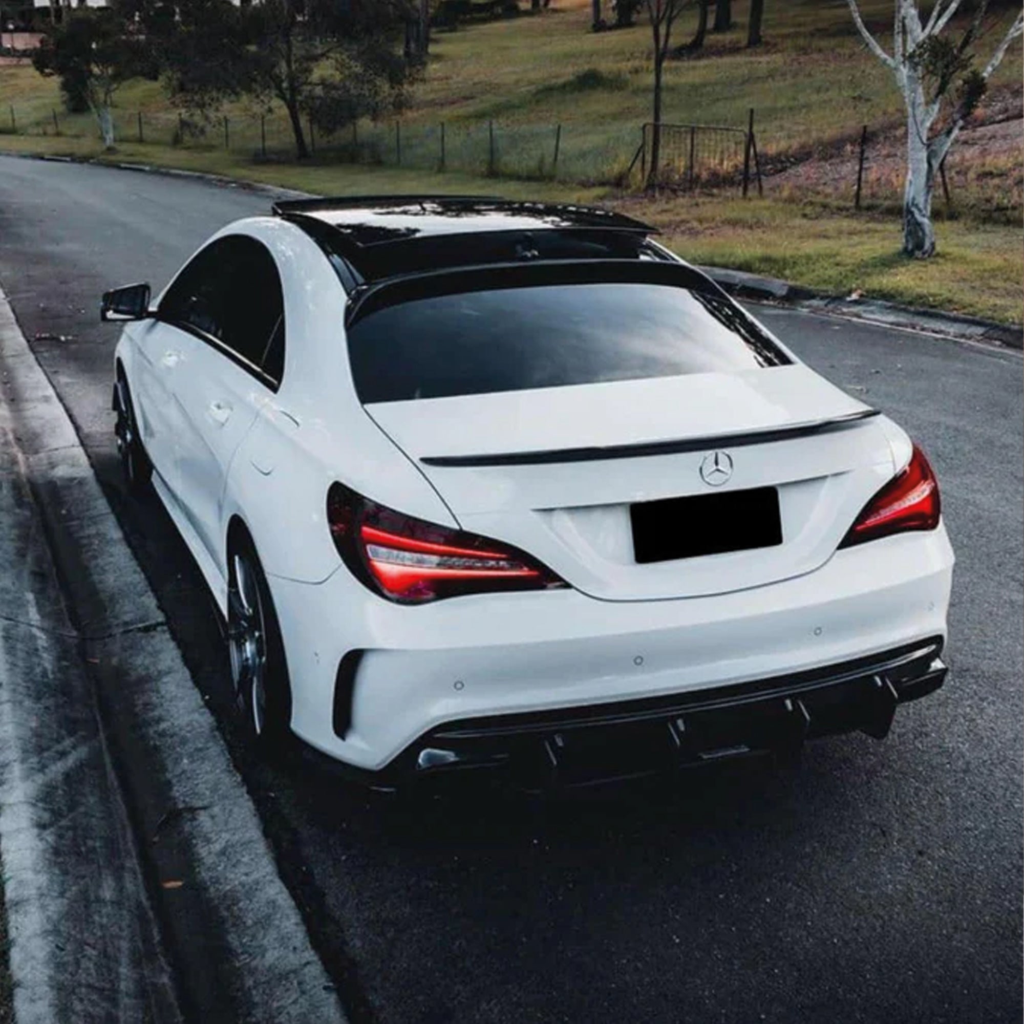 Rear Spoiler For Mercedes W117 CLA 180 200 250 45 Amg 2013-2019 Piano Black ABS Plastic