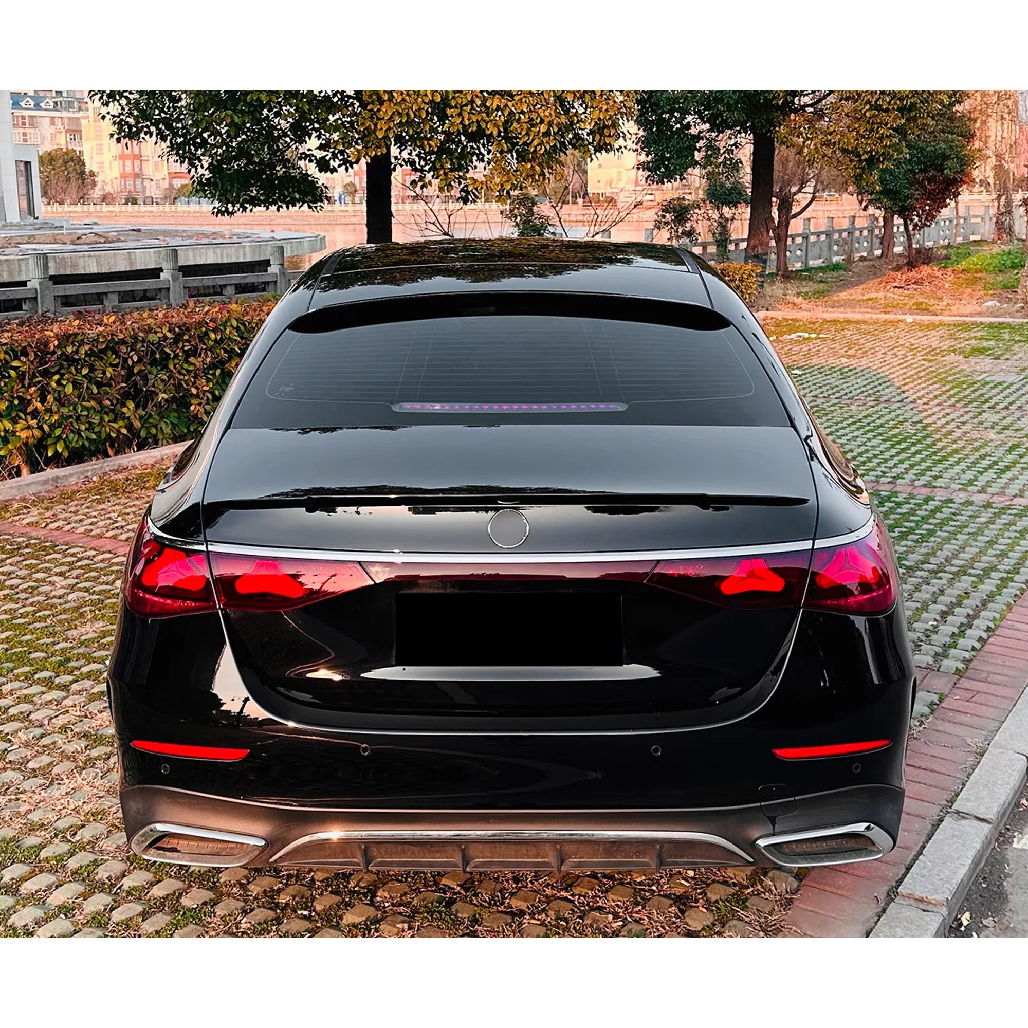 Roof Top Spoiler For Mercedes Benz E Class W214 2024+ Piano Black ABS Plastic