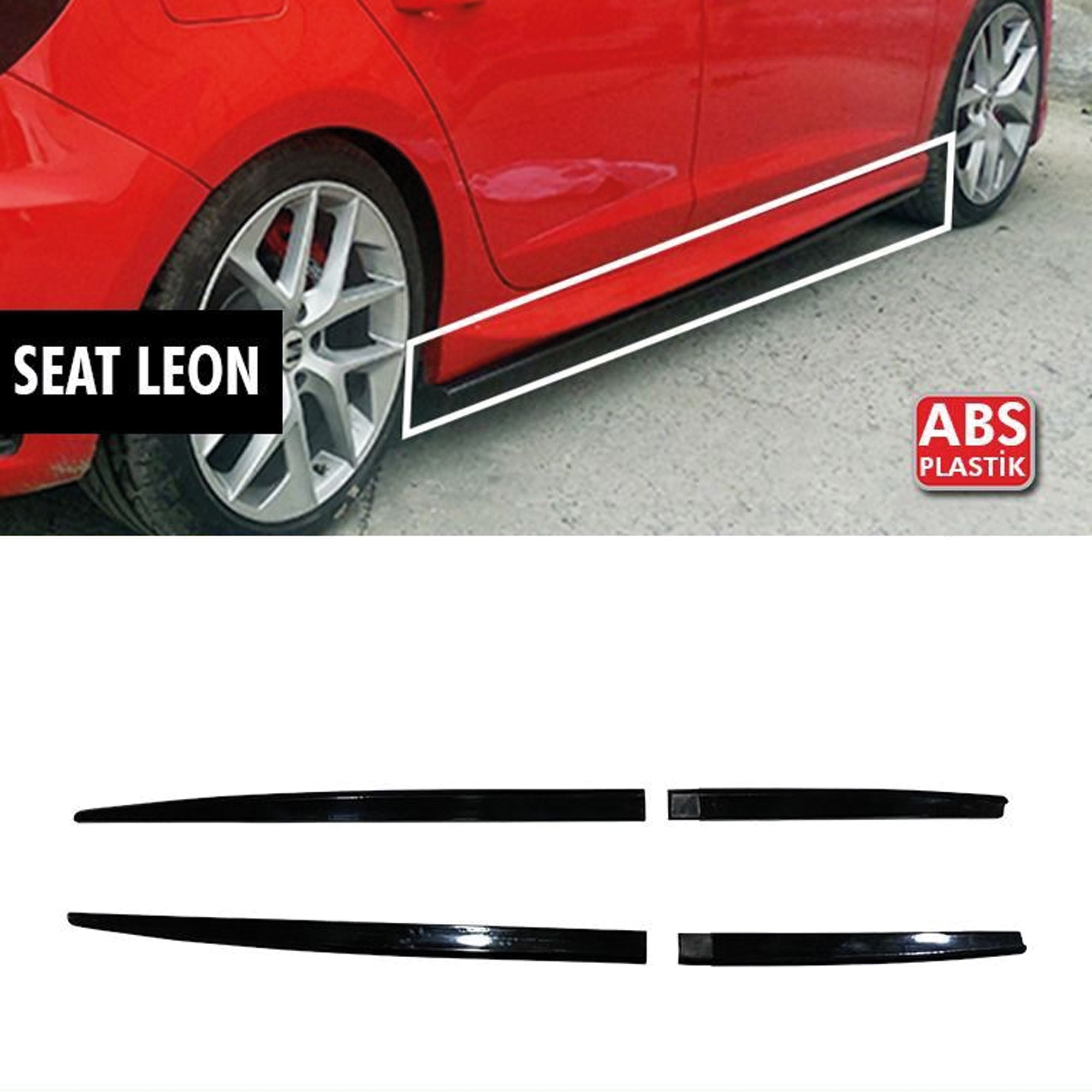 Universal Side Skirts Leon-Polo-Golf-A3 Model 192cm Adjustable All Car