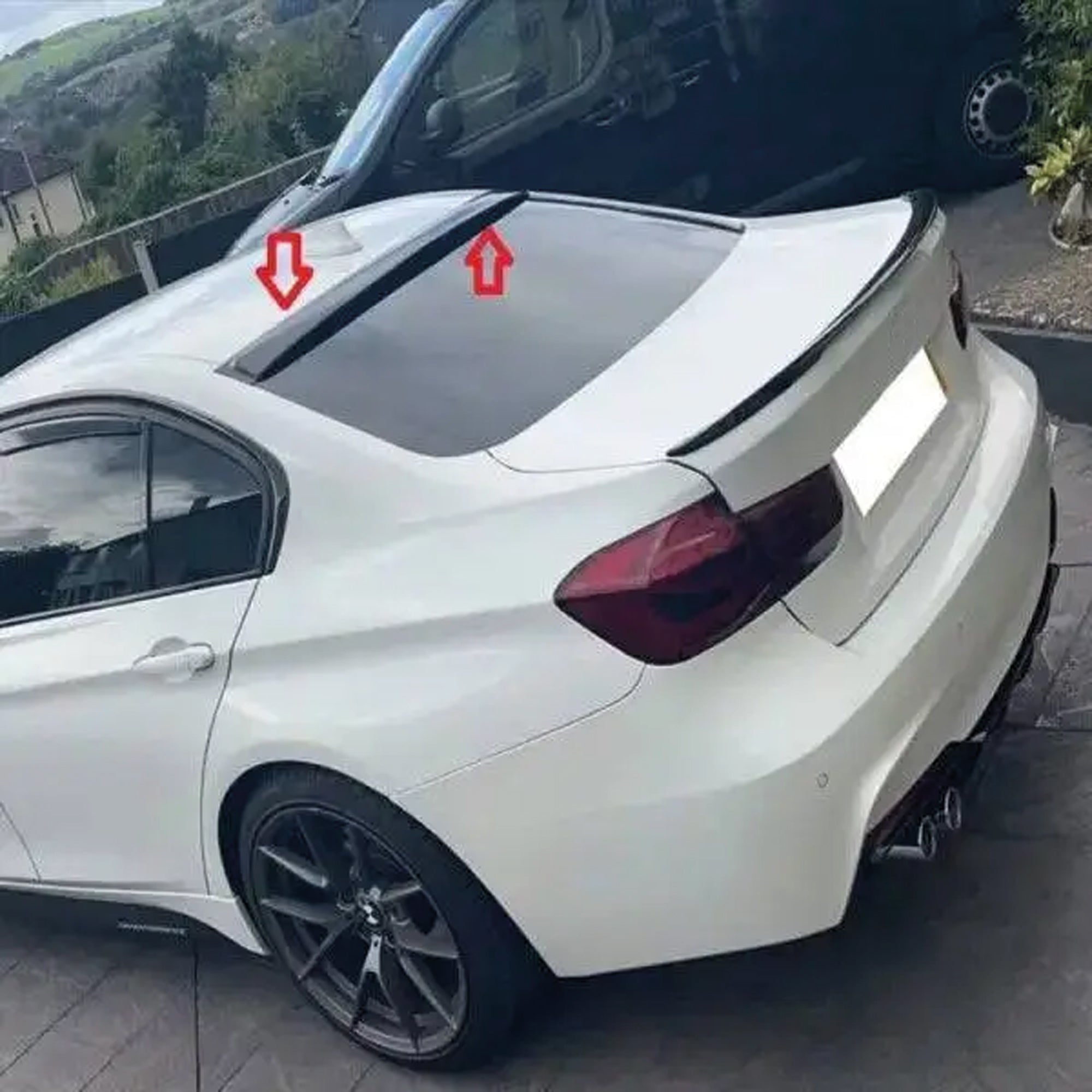 Roof Top Spoiler For BMW 3 Series F30 320i 325i 328i 335i 340i 2012-2018 Piano Black ABS Plastic