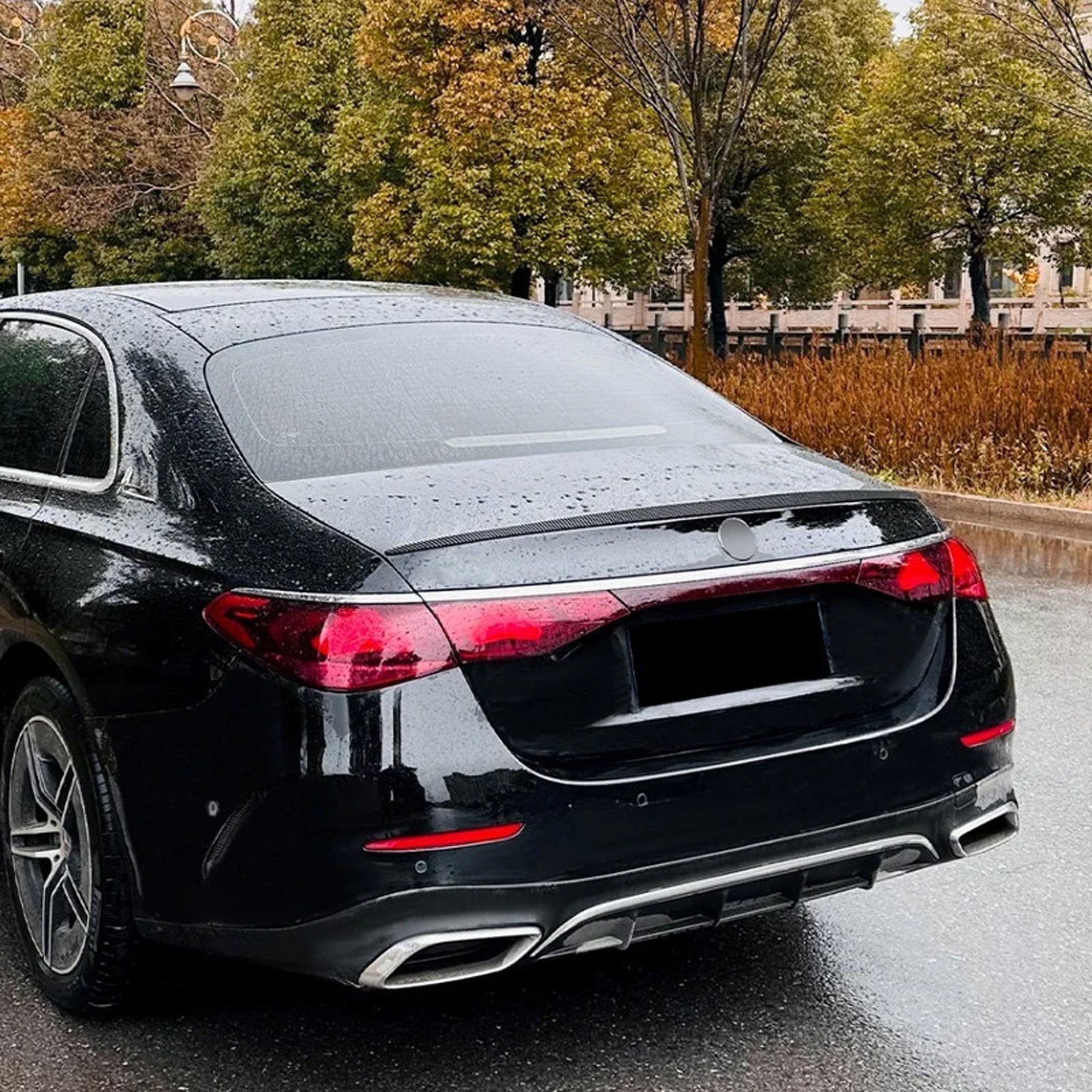 Rear Trunk Spoiler For Mercedes Benz E Class W214 AMG 2024+ AMG Style Spoiler Piano Black ABS Plastic