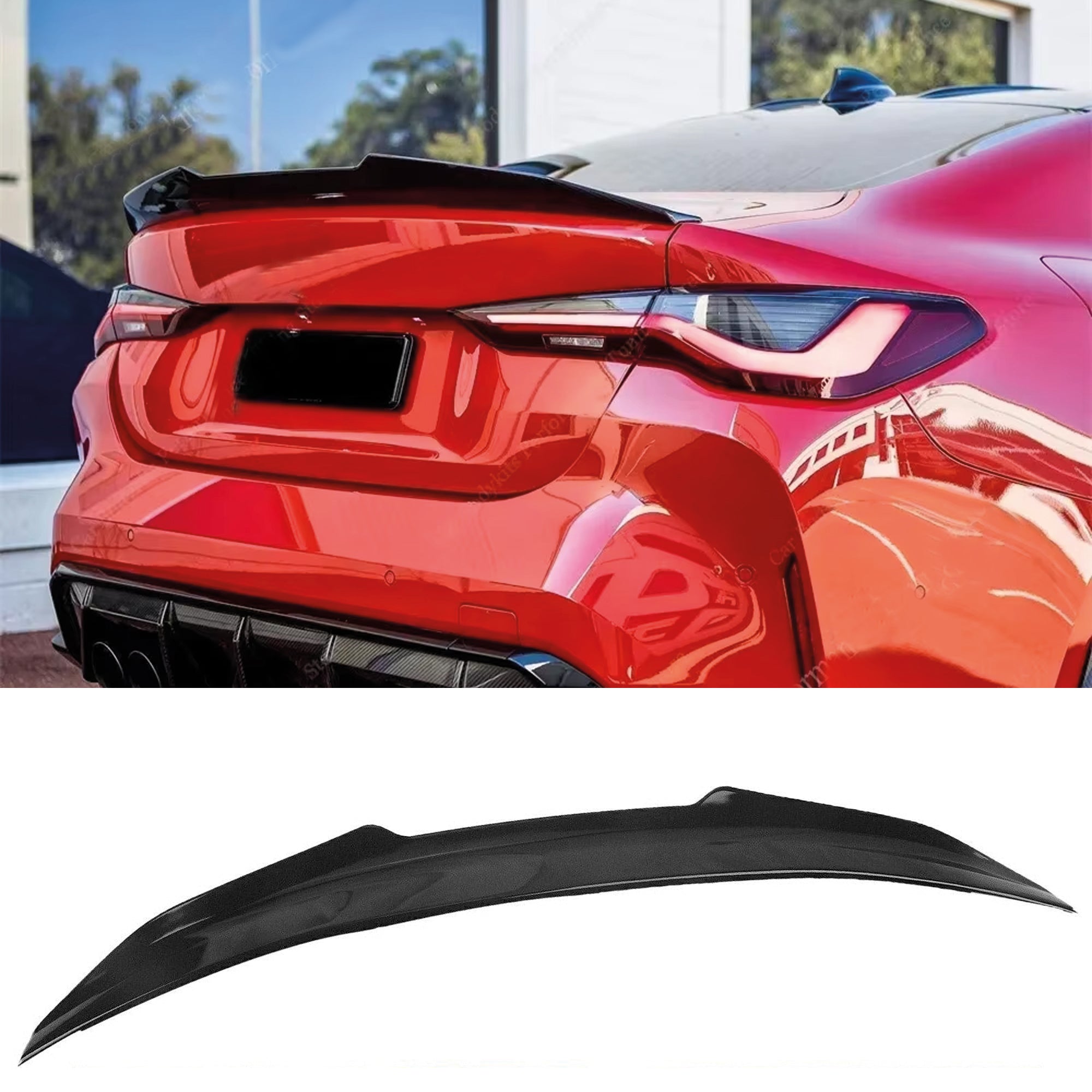 Rear Spoiler For BMW G22 2021+ PSM Style G24 G26 G82 4 serisi i4 420i 430i 430d M440i M4 Piano Black ABS Plastic