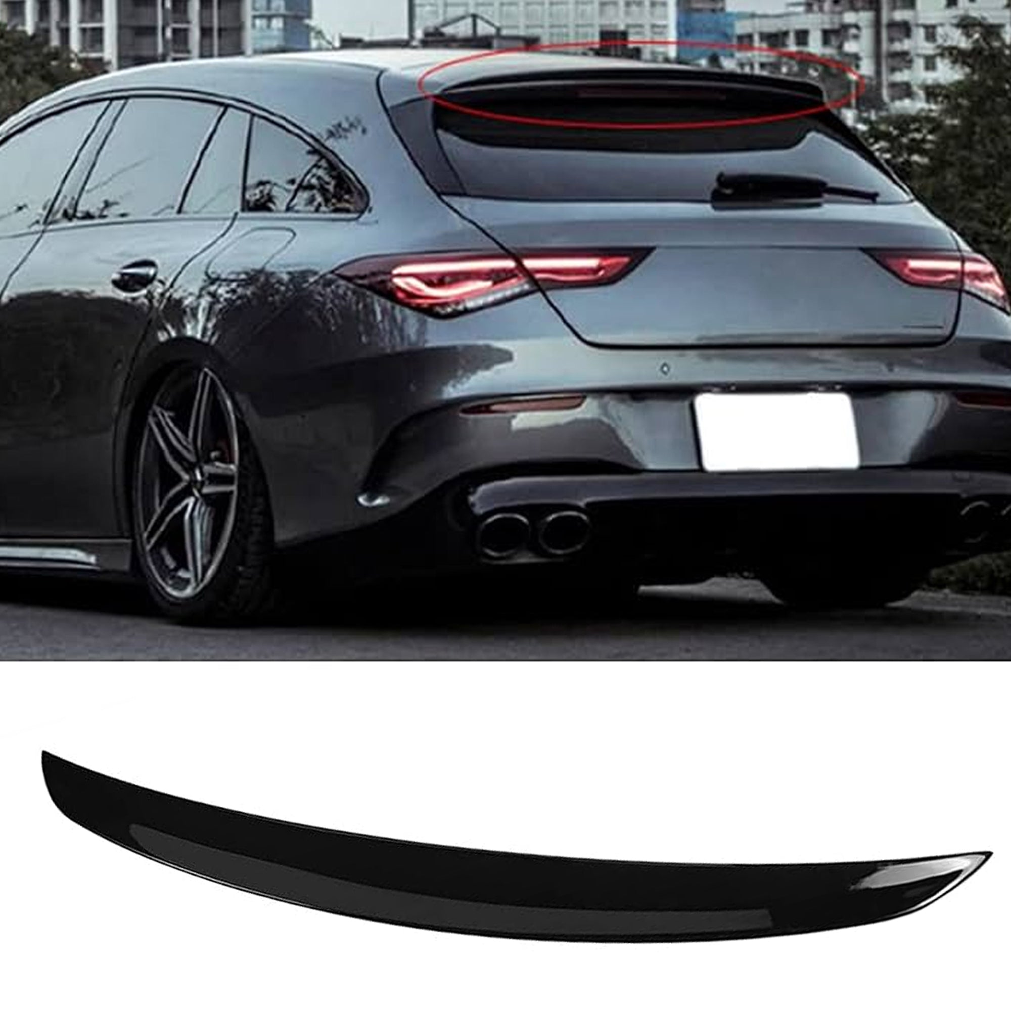 Rear Roof Spoiler For Mercedes Benz CLA Class X118 2020+ Spoiler Piano Black ABS Plastic