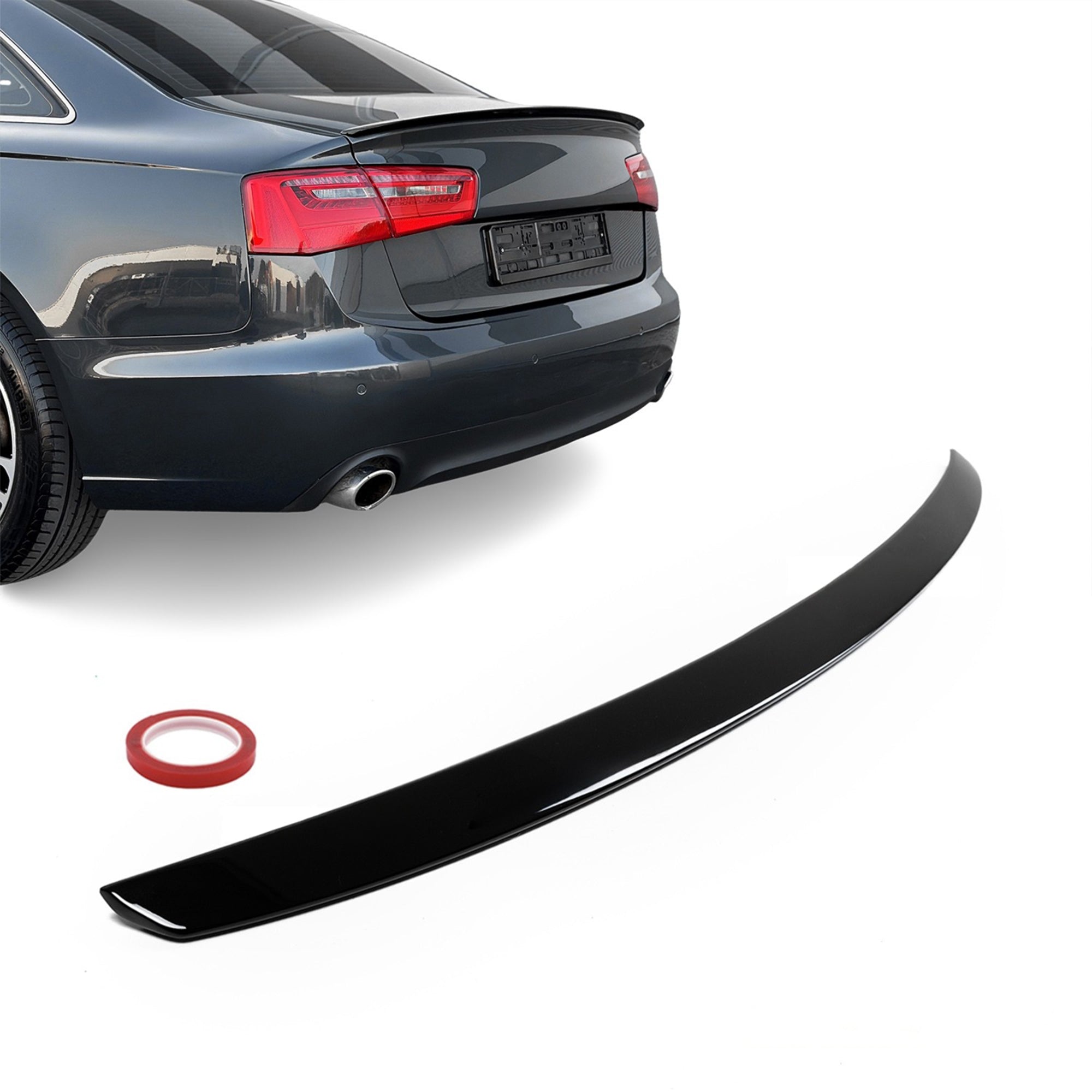 Rear Spoiler For Audi A6 C7 2012-2017 S3 Style Piano Black ABS Plastic