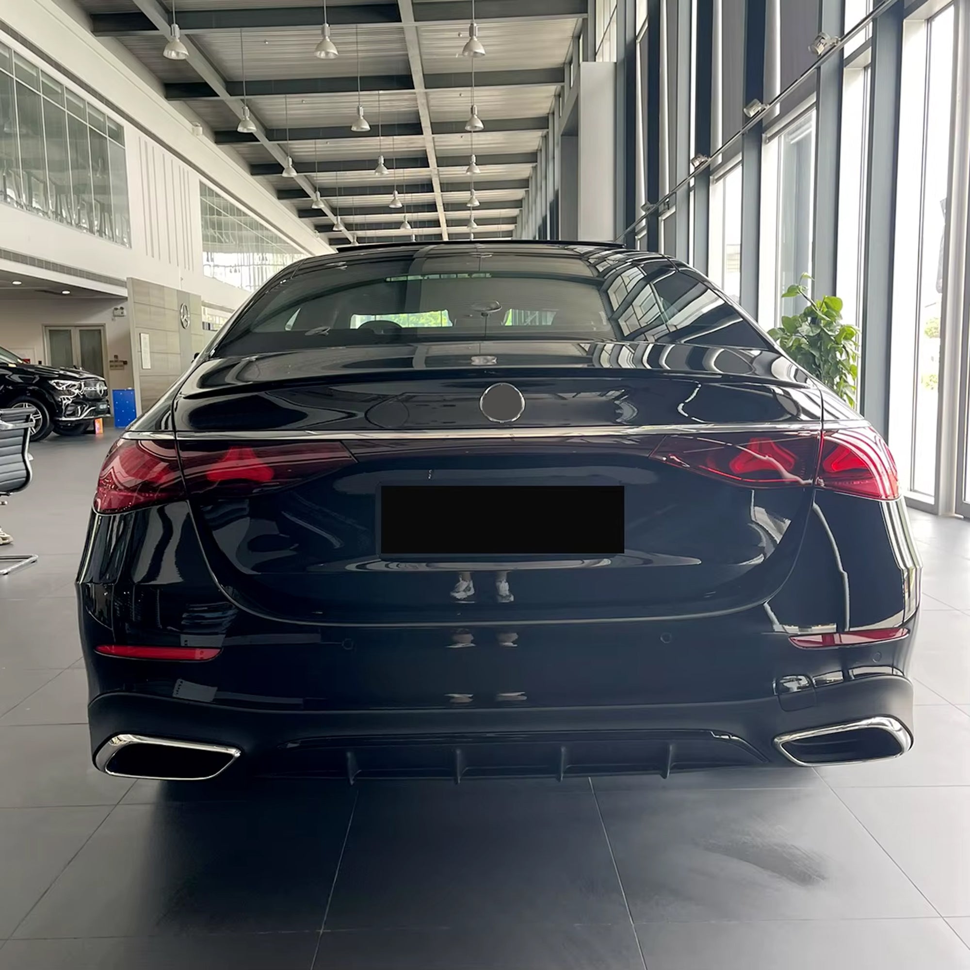 Rear Trunk Spoiler For Mercedes Benz E Class W214 AMG 2024+ AMG Style Spoiler Piano Black ABS Plastic