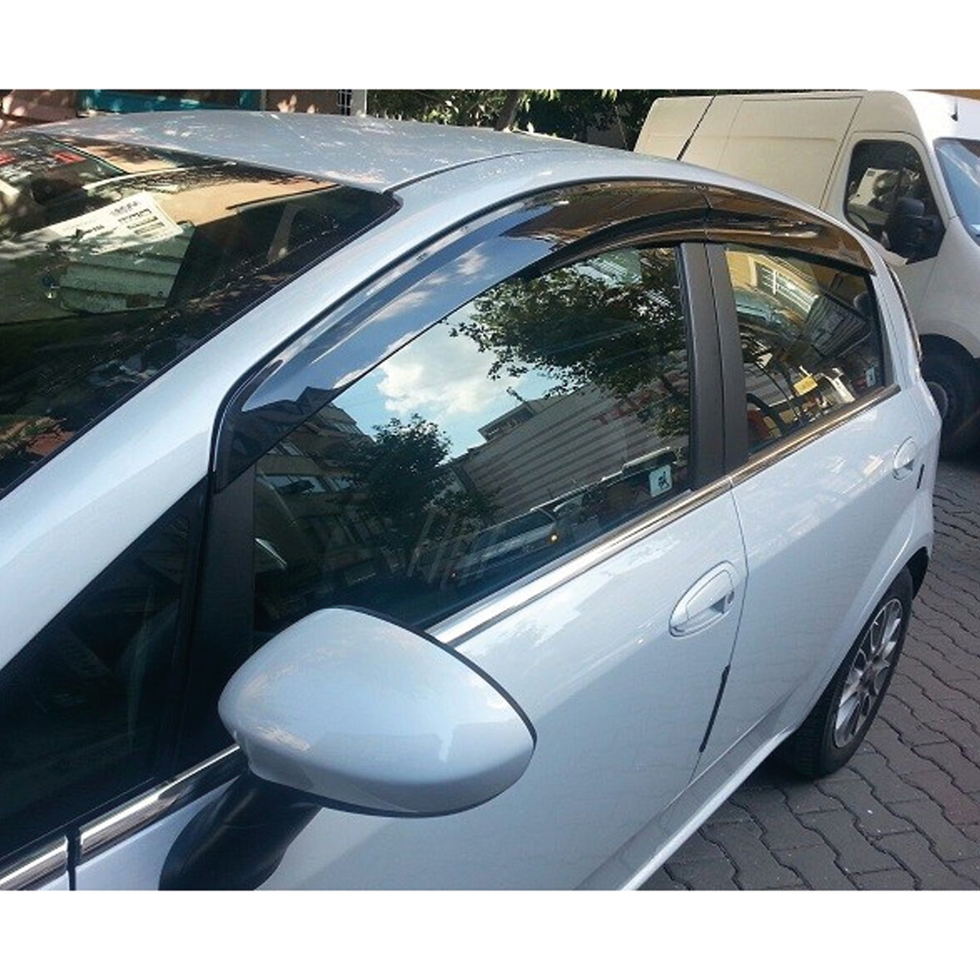 Window Visor for Fiat Punto Grande Evo 2006+ 4pcs Rain Guard Wind Deflector