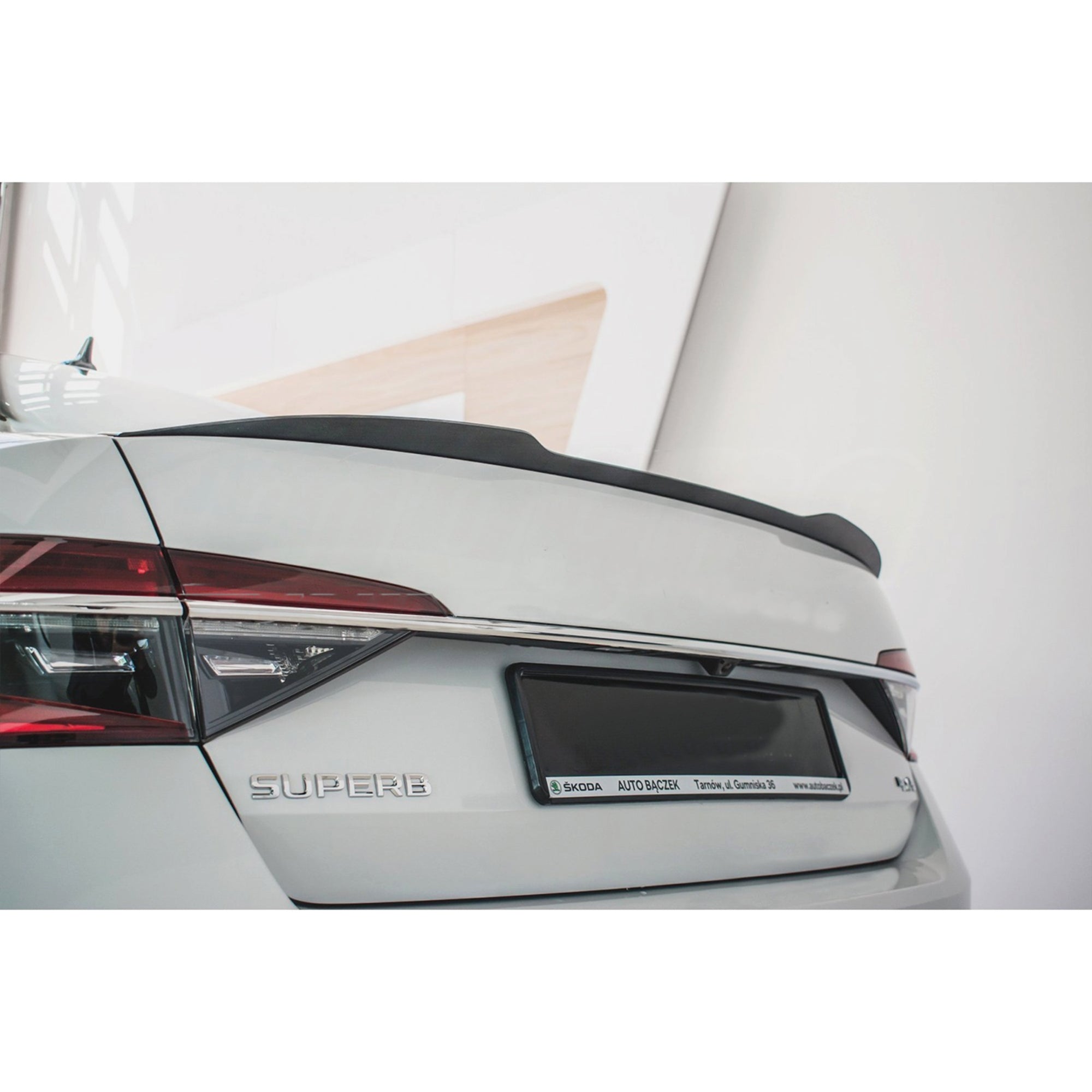 Rear Spoiler For Skoda SuperB B8 M4 Style 2019+ Piano Black ABS Plastic