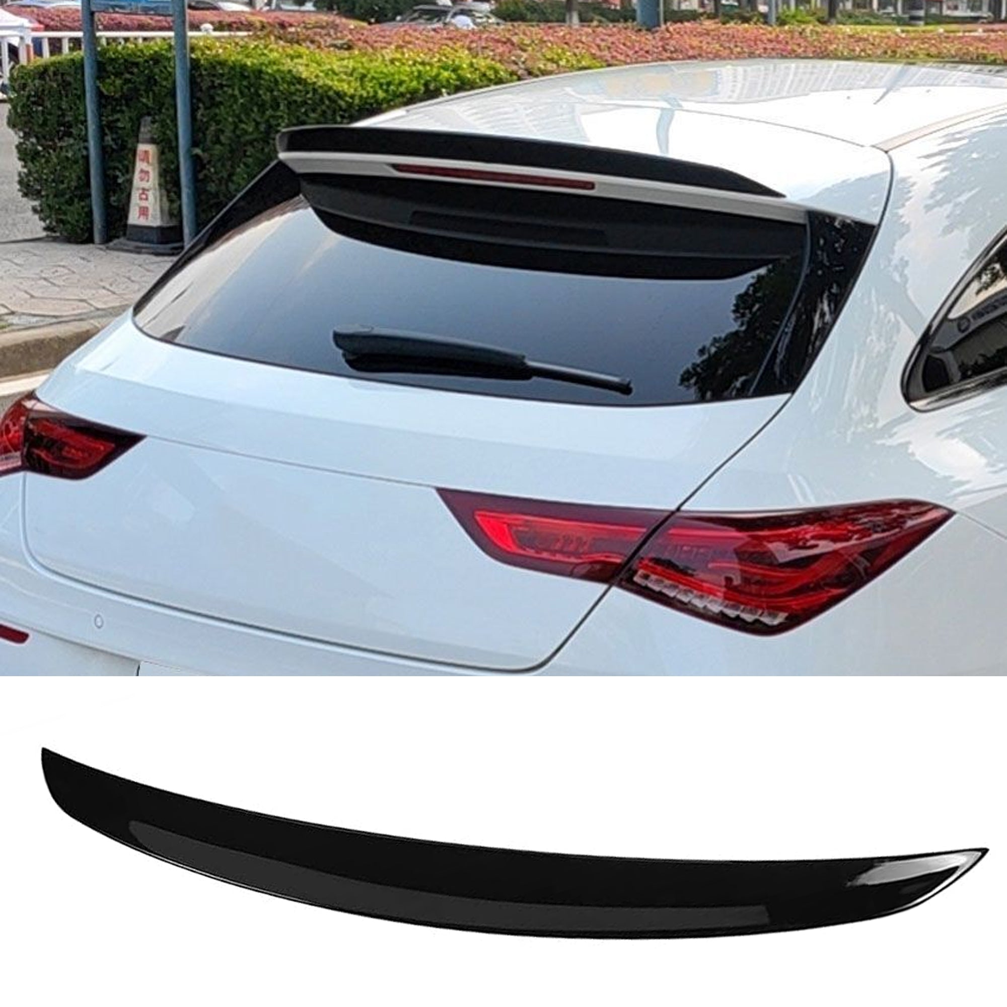 Rear Roof Spoiler For Mercedes Benz CLA Class X118 2020+ Spoiler Piano Black ABS Plastic
