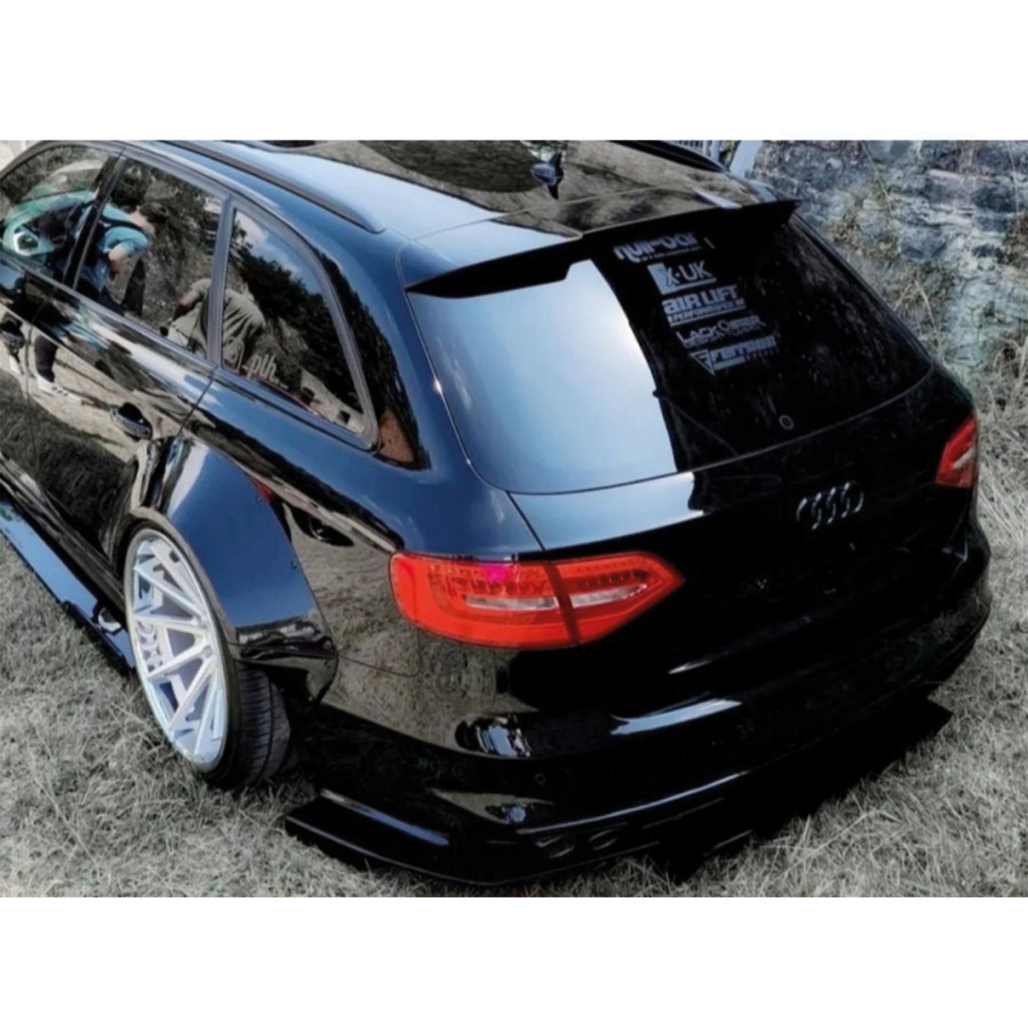 Rear Spoiler For Audi A4 B8 Avant 2008-2015 ALLROAD Piano Black ABS Plastic