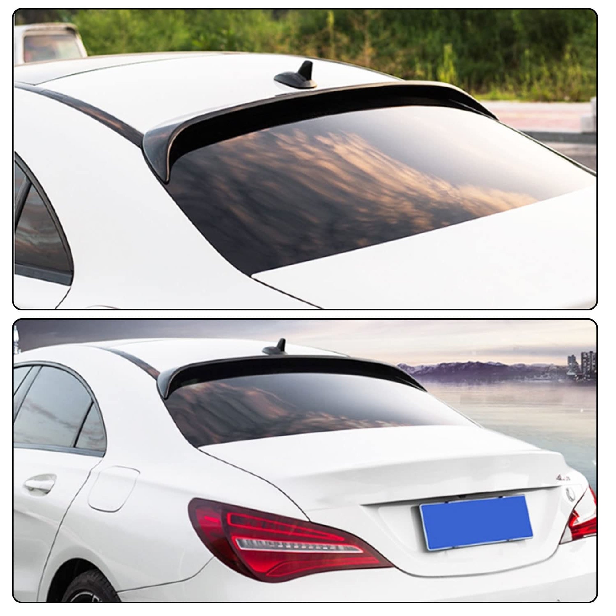 Roof Top Spoiler For Mercedes Benz CLA Class C117 2013-2019 Piano Black ABS Plastic