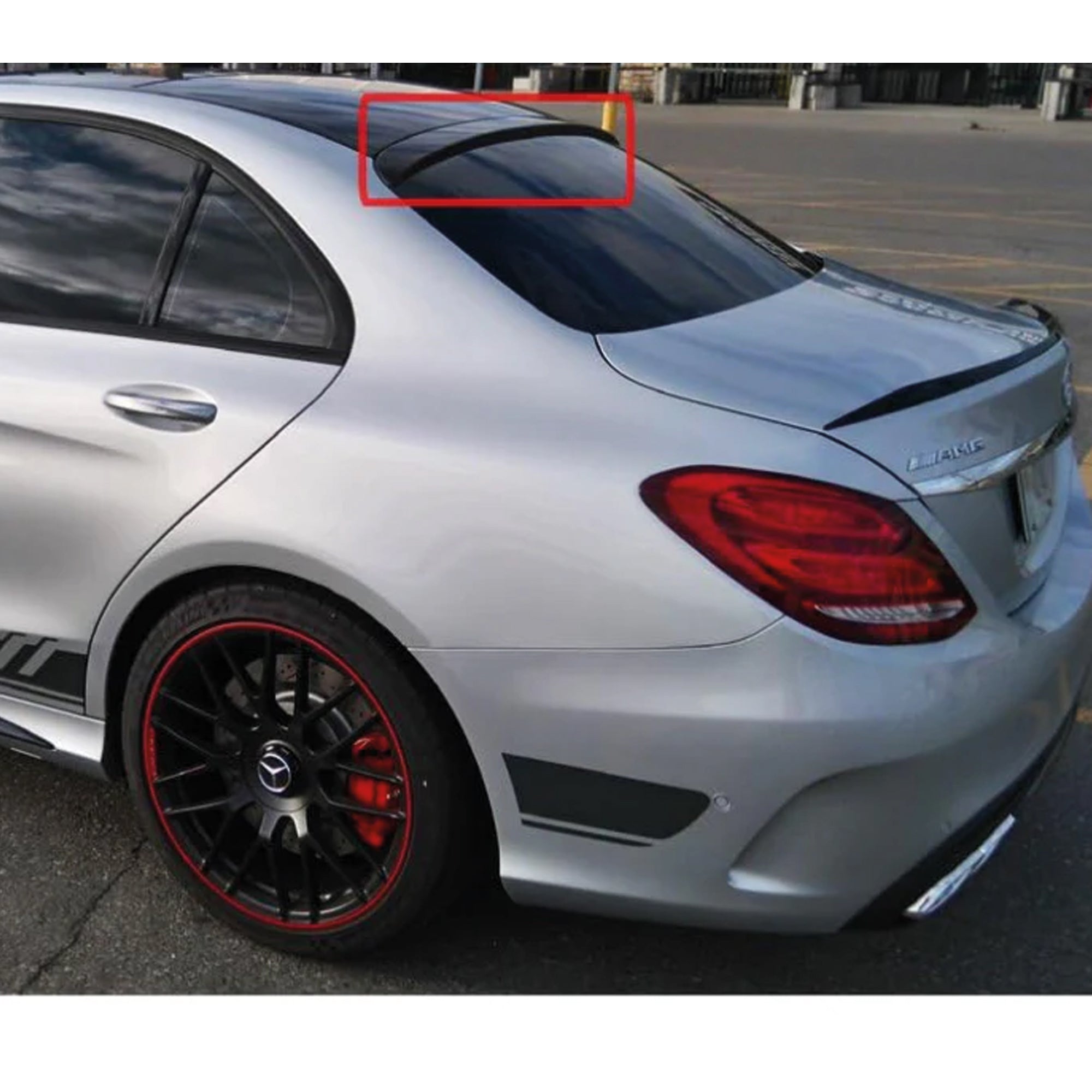 Roof Top Spoiler For Mercedes W205 AMG 2015-2021 Piano Black ABS Plastic