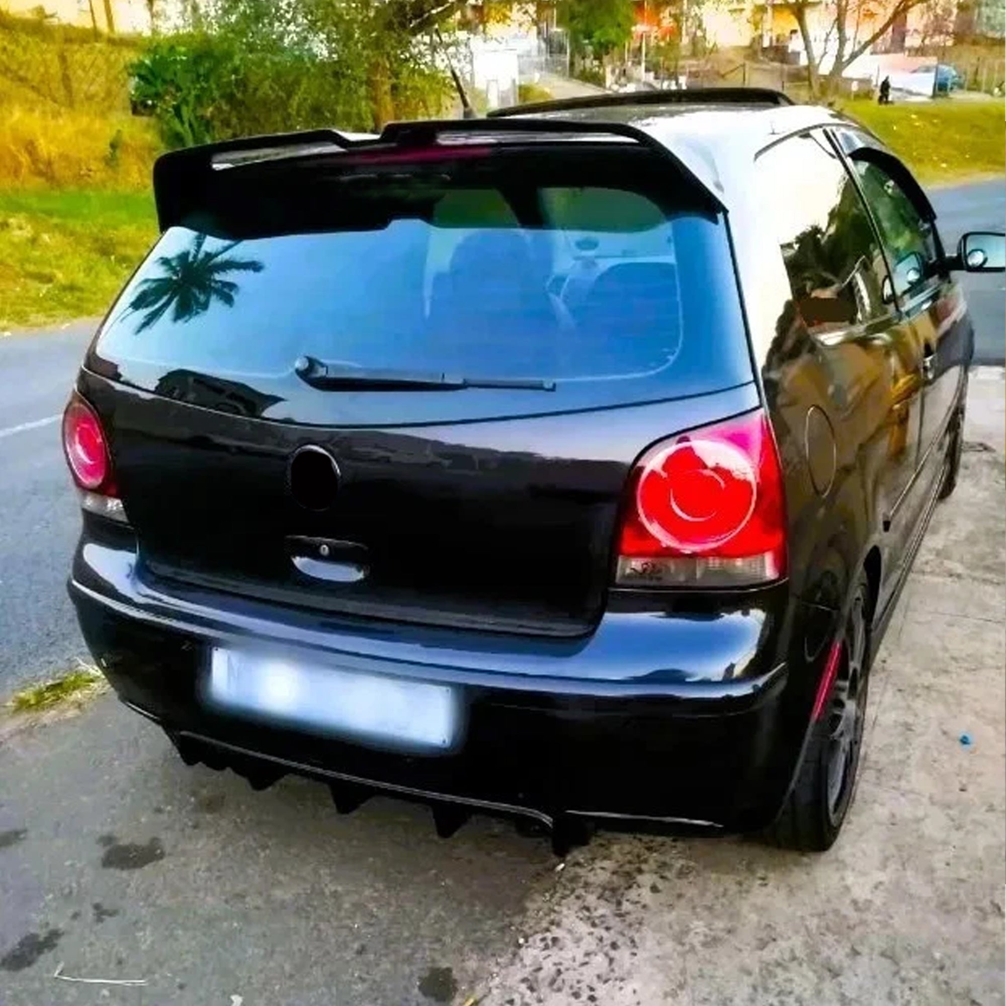 Rear Roof Spoiler For VW Volkswagen Polo 9N 2003-2008 Oettinger Style Spoiler Piano Black ABS Plastic