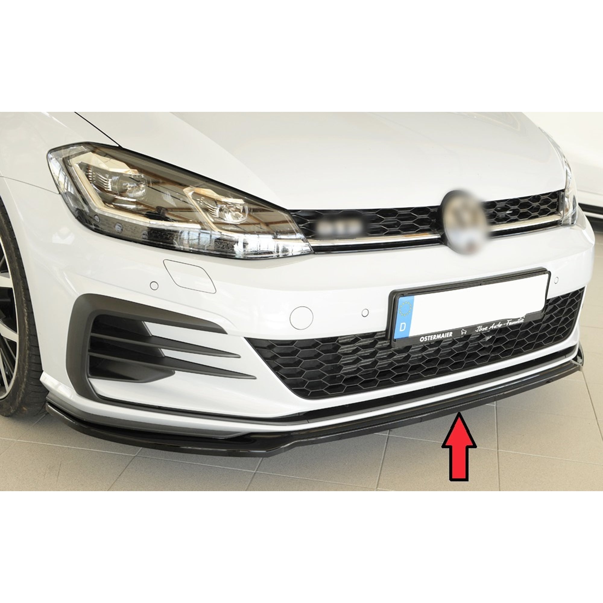 Front Bumper Lip Splitter for VW Volkswagen Golf MK7.5 FL GT.I 2017+, ABS Plastic Piano Black Vacuum Car Tuning Body Part Body Kit