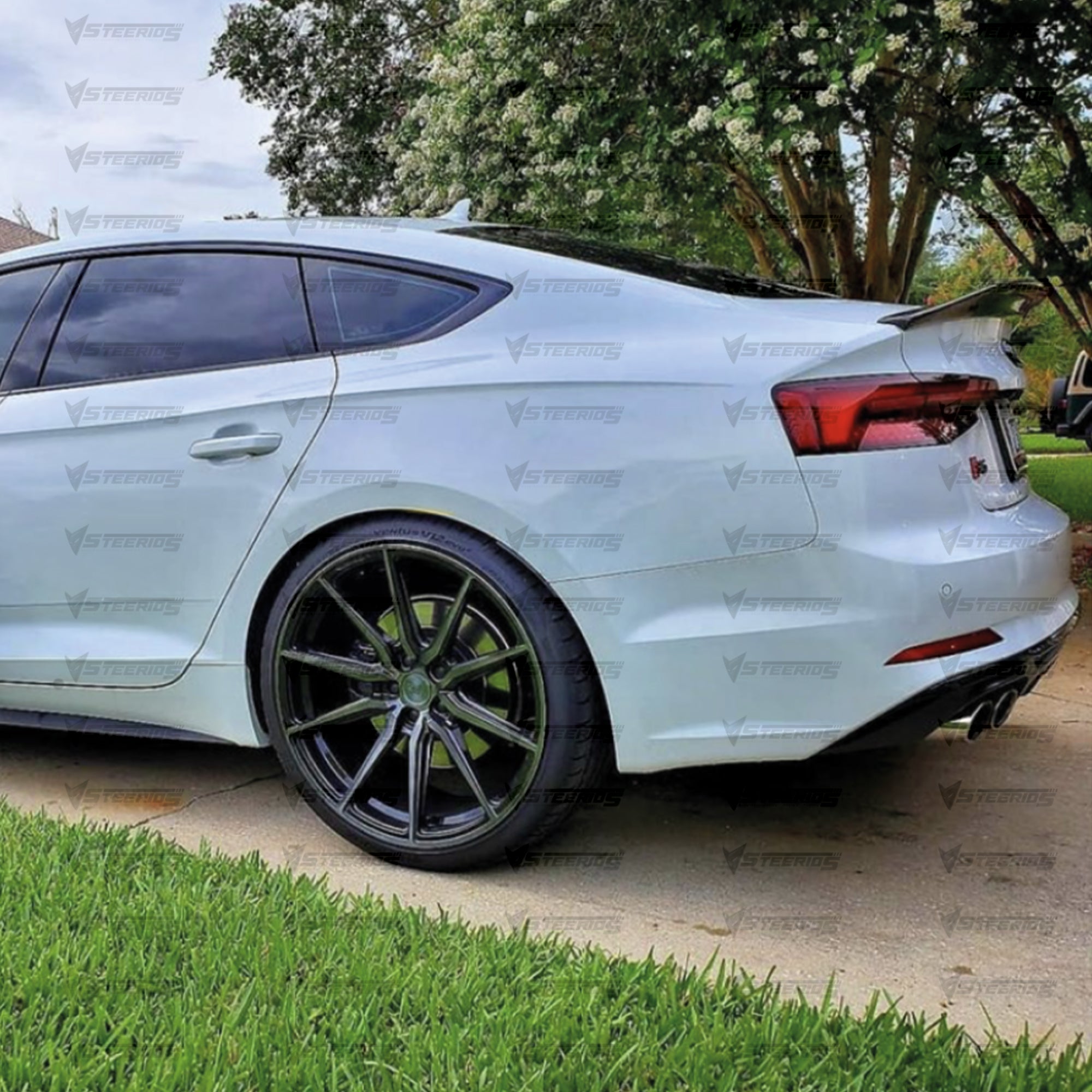 Rear Trunk Spoiler For Audi A5 B9 2016-2021 R Style Spoiler Piano Black ABS Plastic