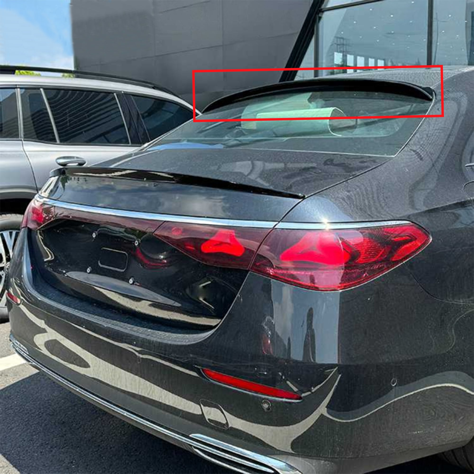 Roof Top Spoiler For Mercedes Benz E Class W214 2024+ Piano Black ABS Plastic