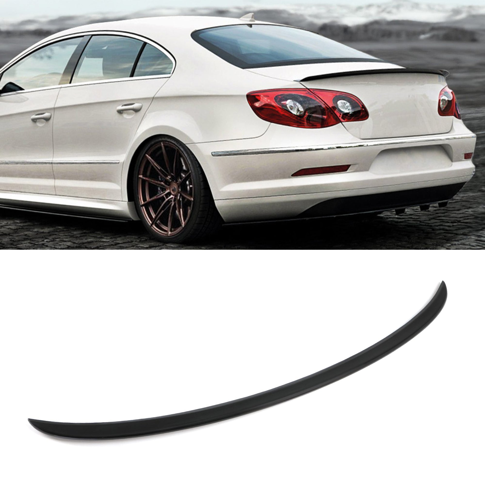 Rear Spoiler For VW Volkswagen Passat CC 2012-2017 Piano Black ABS Plastic