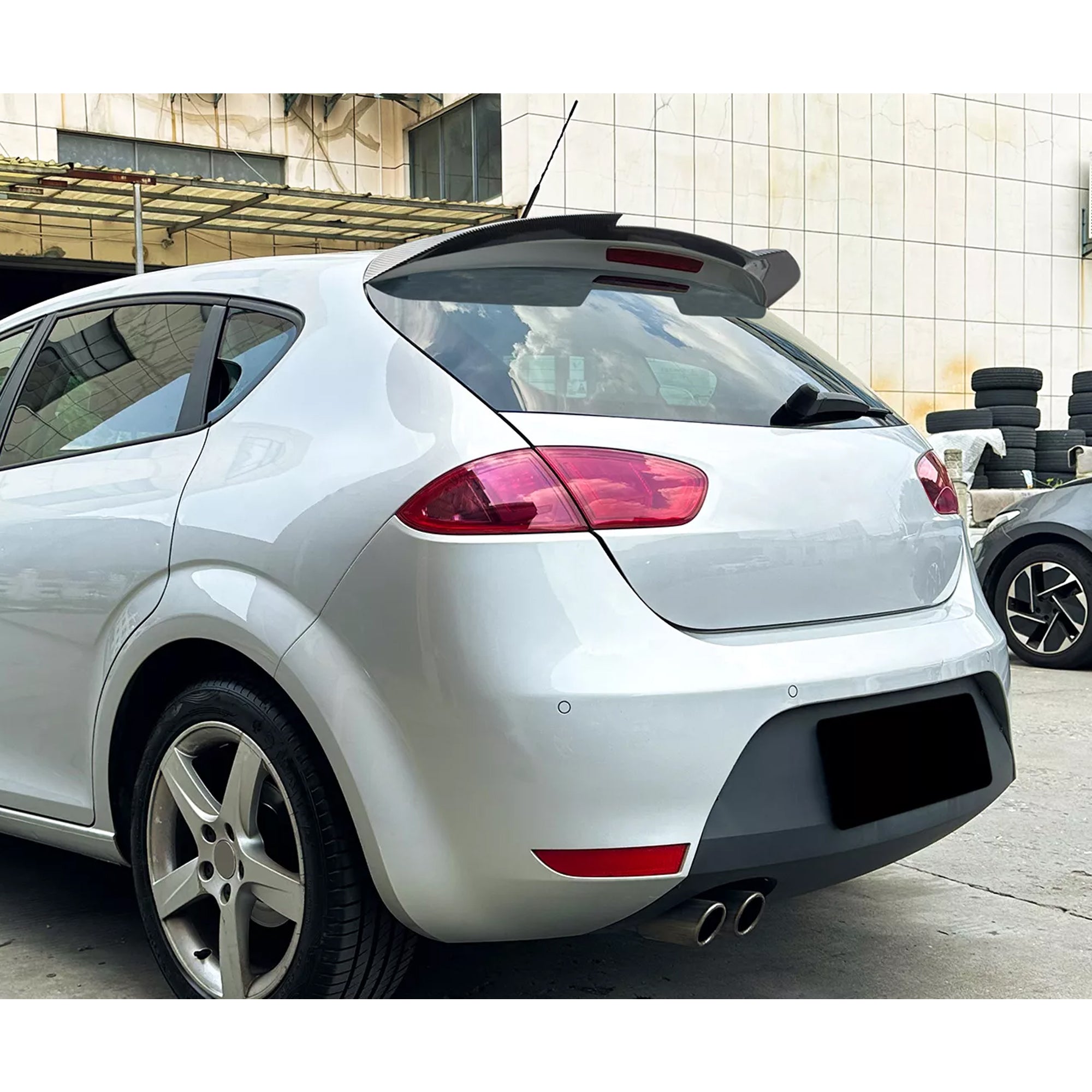Roof Top Spoiler For Seat Leon MK2.5 2009-2012 M4 Style Piano Black ABS Plastic