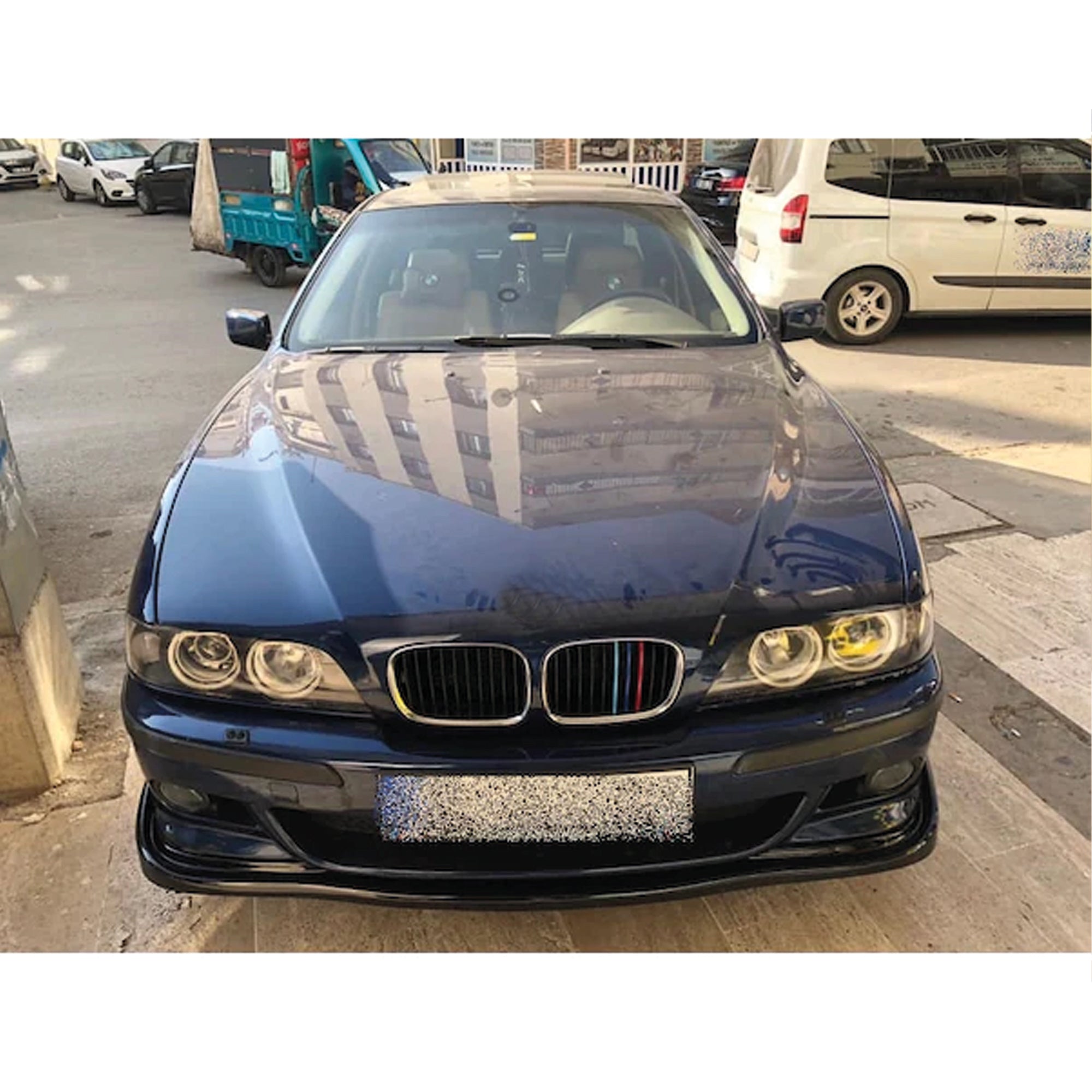 Front Bumper Lip Splitter for BMW E39 5 Series 1995-2003, ABS Plastic Piano Black Vacuum Car Tuning Body Part Body Kit