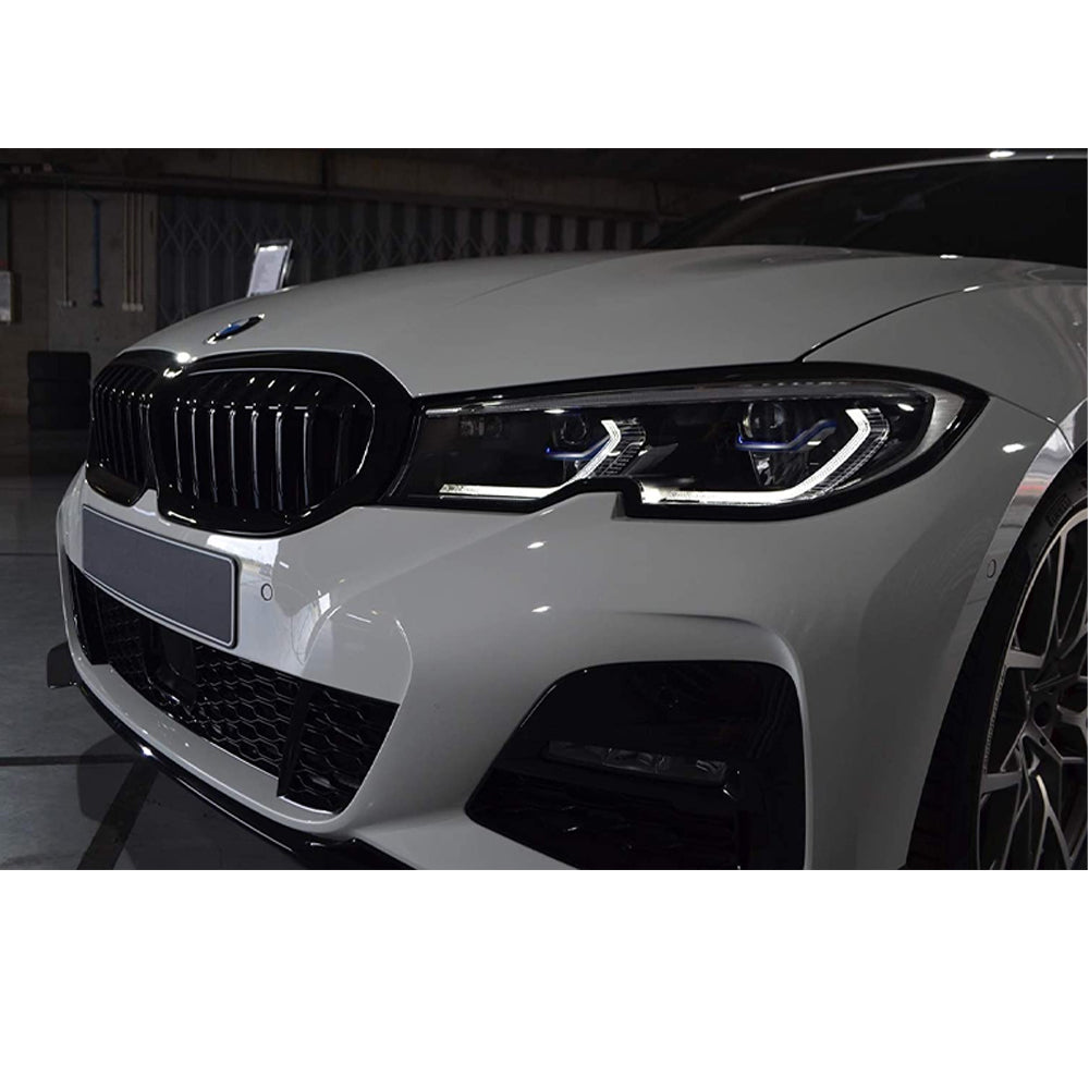 Front Bumper Kidney Racing Grille for BMW 3 Series G20/G21 2018-2021 Car Double Line Sport Grill Glossy Black Cover