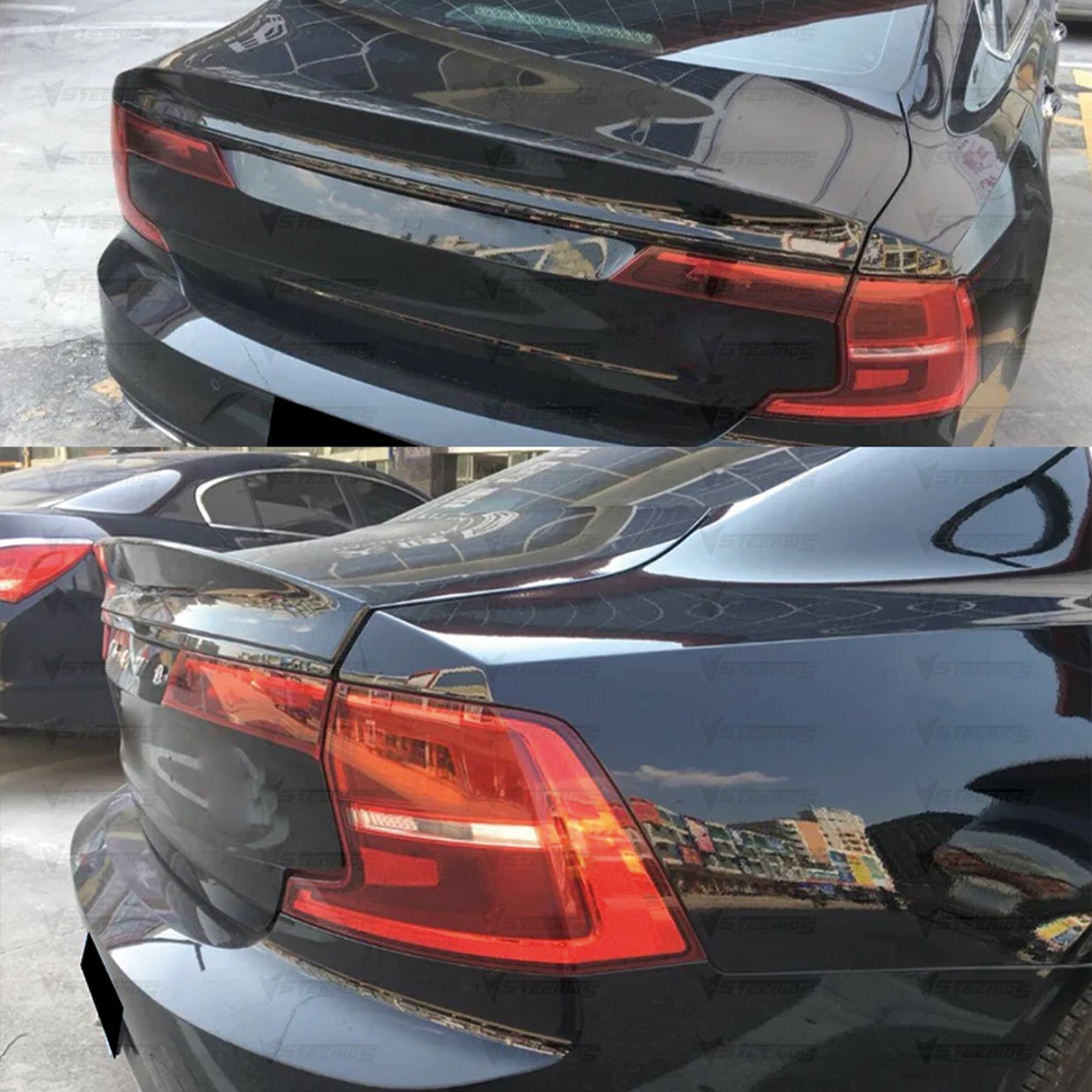 Rear Trunk Spoiler For Volvo S90 2016-2020 Spoiler Piano Black ABS Plastic