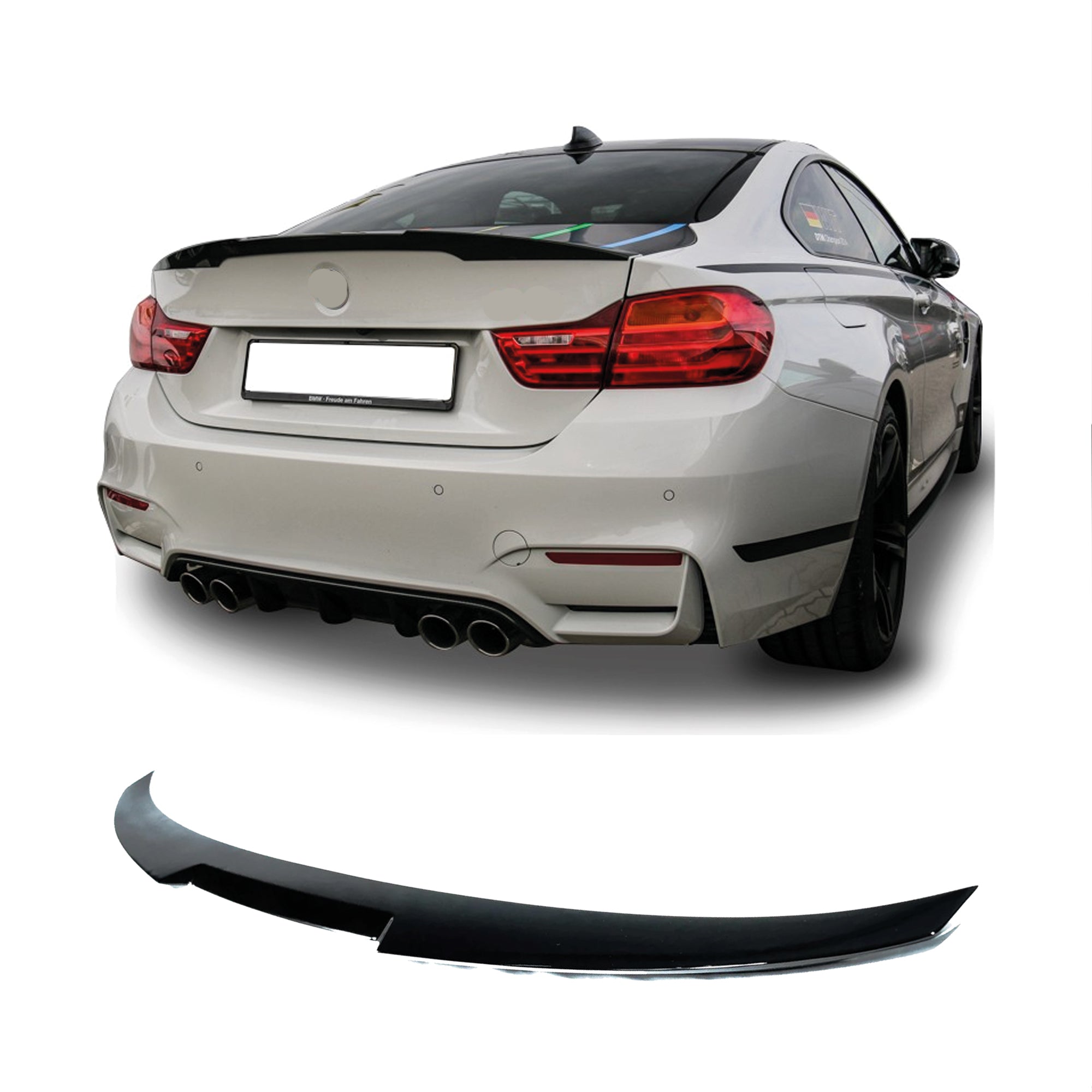 Rear Spoiler For BMW 4 Series F32 / F32 Lci M4 Type 2012 2018 Piano Black ABS Plastic