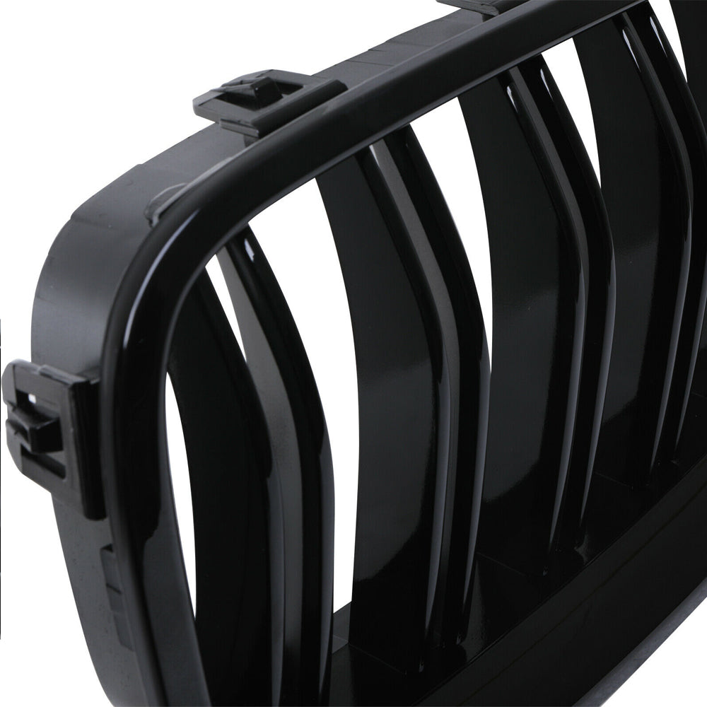 Front Bumper Kidney Racing Grille for BMW 5 Series F10 F11 F18 520d 530d 540i 2010-2017 Car Double Line Sport Grill Glossy Black Cover