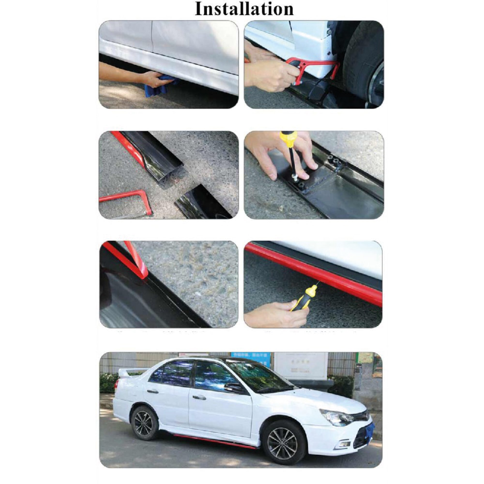 Universal Side Skirts 8pcs Adjustable All Car